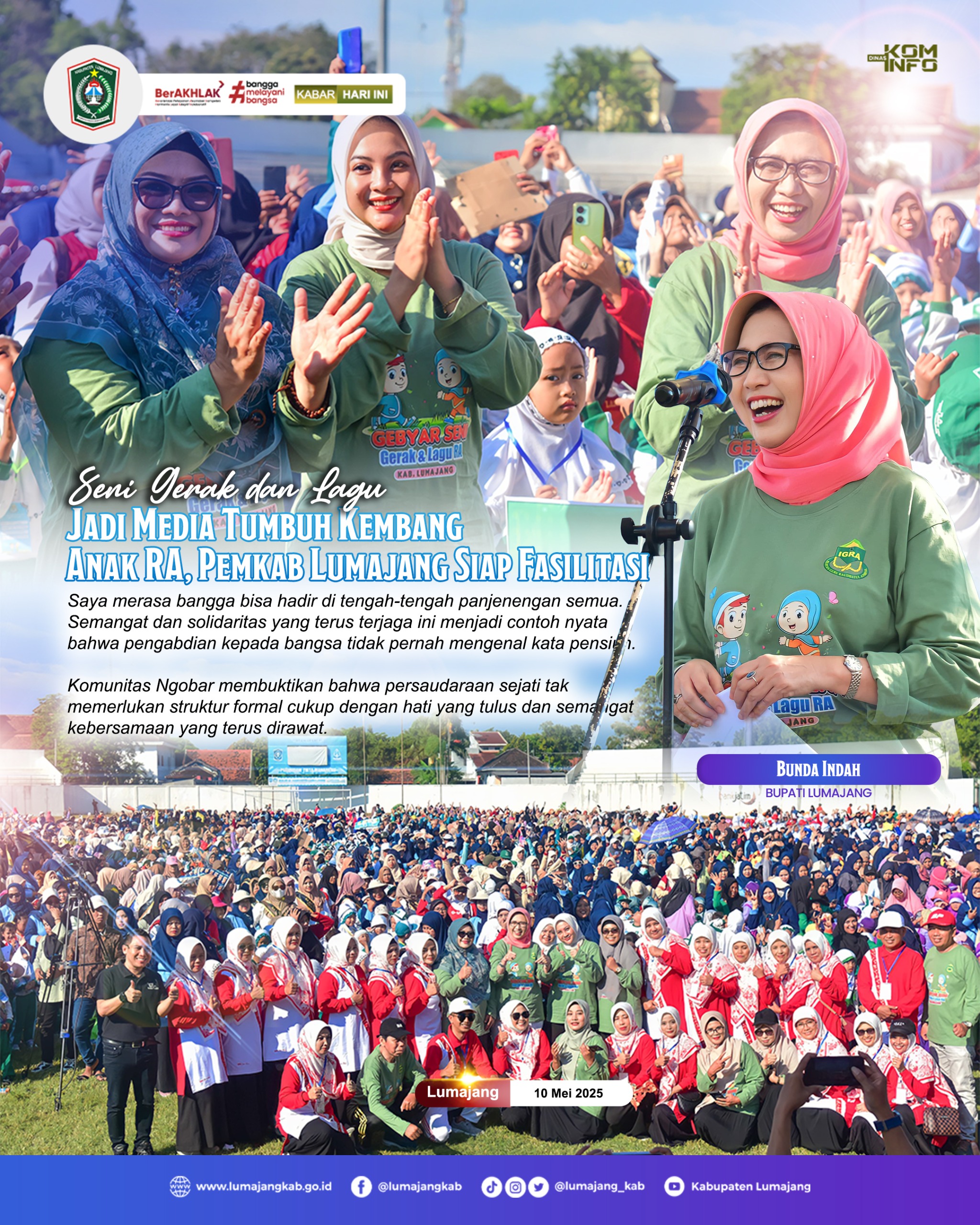 SENI GERAK DAN LAGU JADI MEDIA TUMBUH KEMBANG ANAK RA