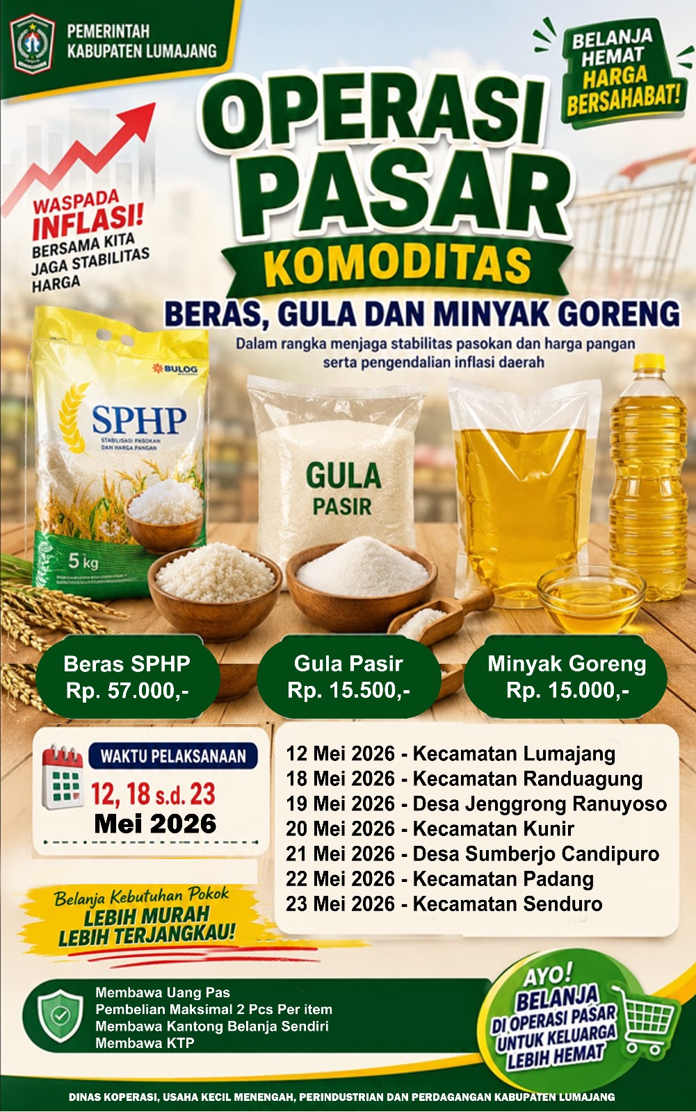 OPERASI PASAR KOMODITAS DIGELAR UNTUK JAGA STABILITAS HARGA PANGAN DI KABUPATEN LUMAJANG