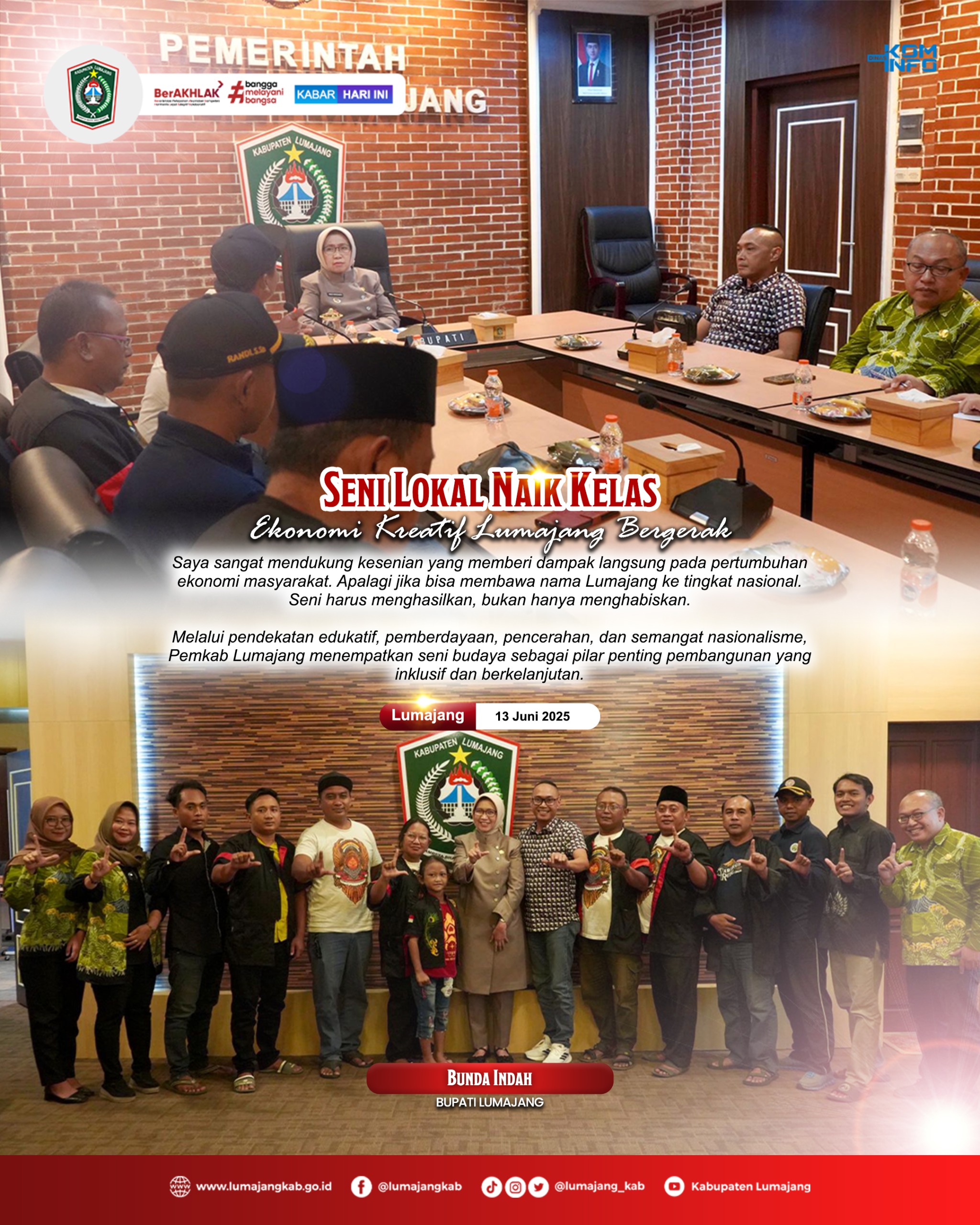 SENI LOKAL NAIK KELAS, EKONOMI KREATIF LUMAJANG BERGERAK