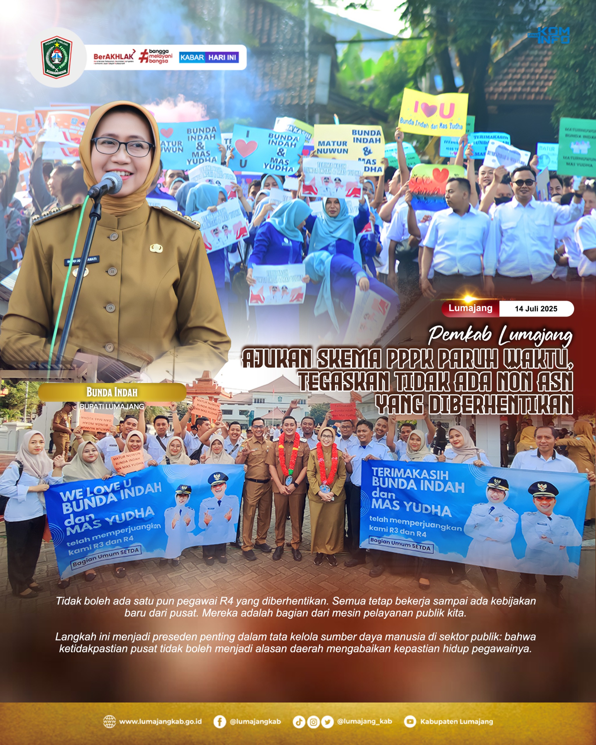 PEMKAB LUMAJANG AJUKAN SKEMA PPPK PARUH WAKTU TEGASKAN TIDAK ADA NON ASN YANG DIBERHENTIKAN