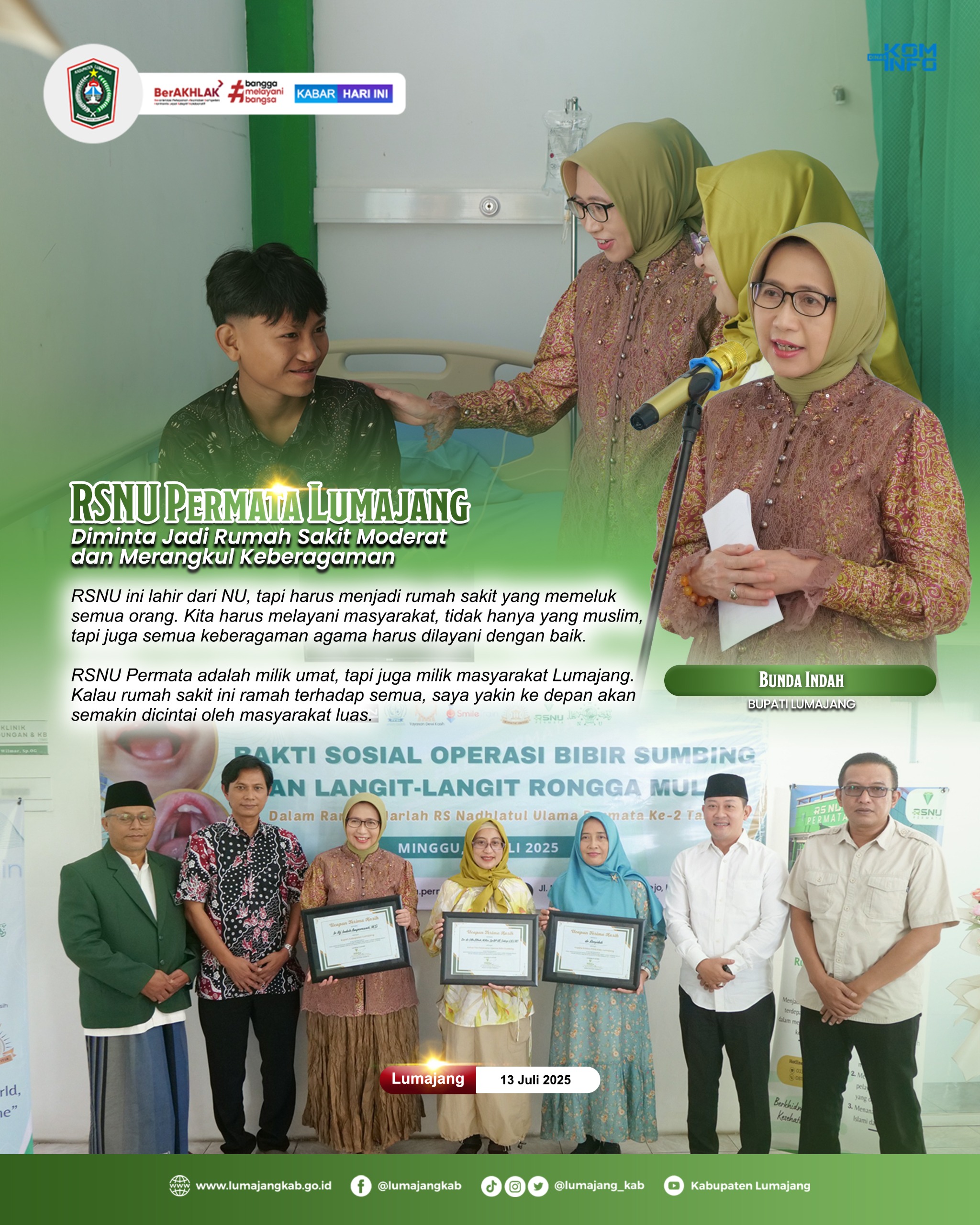 RSNU PERMATA LUMAJANG DIMINTA JADI RS MODERAT DAN MERANGKUL KEBERAGAMAN