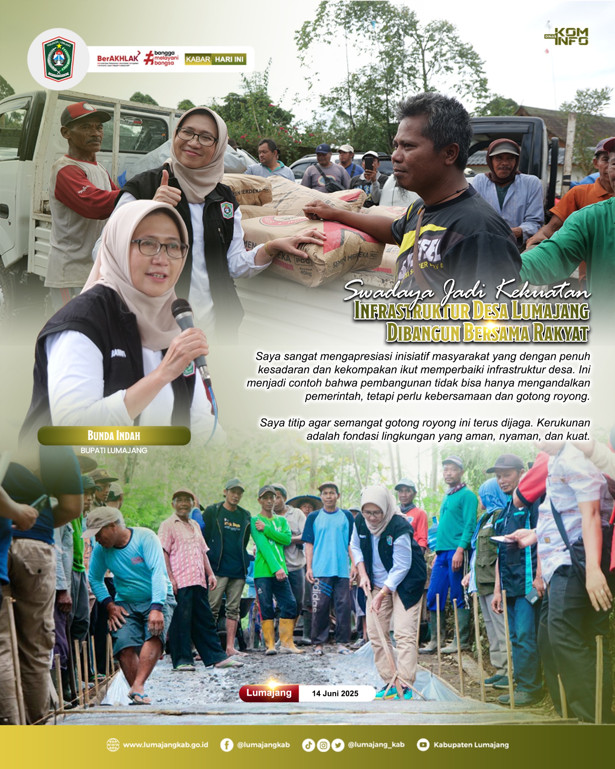 SWADAYA JADI KEKUATAN INFRASTRUKTUR DESA LUMAJANG DIBANGUN BERSAMA RAKYAT