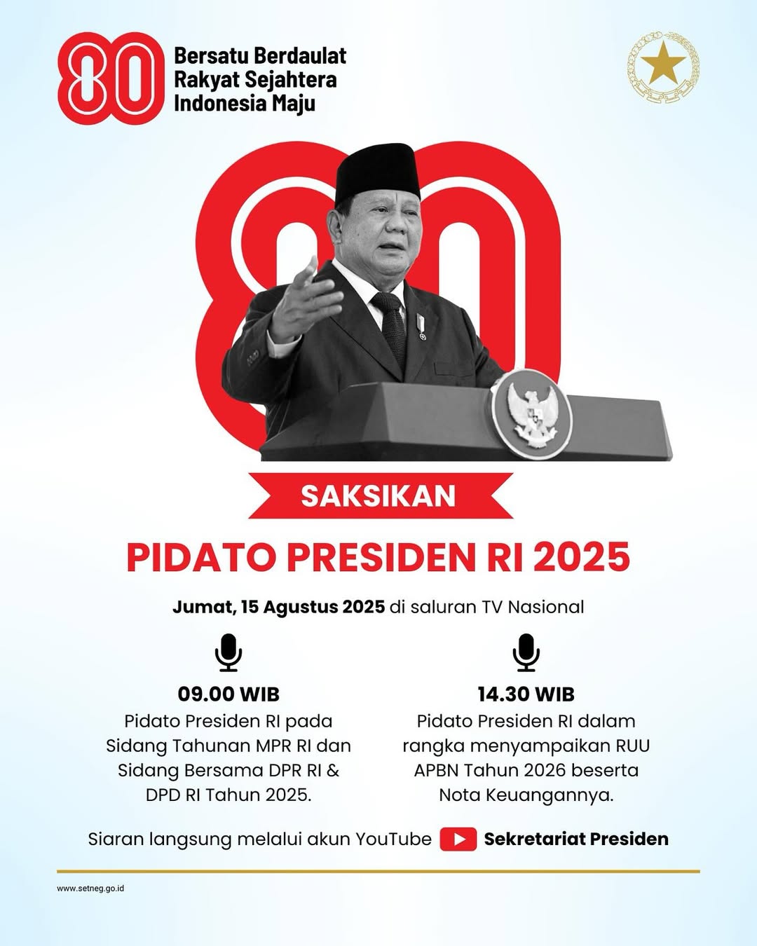 SAKSIKAN PIDATO  PRESIDEN RI 2025 DI SALURAN TV NASIONAL