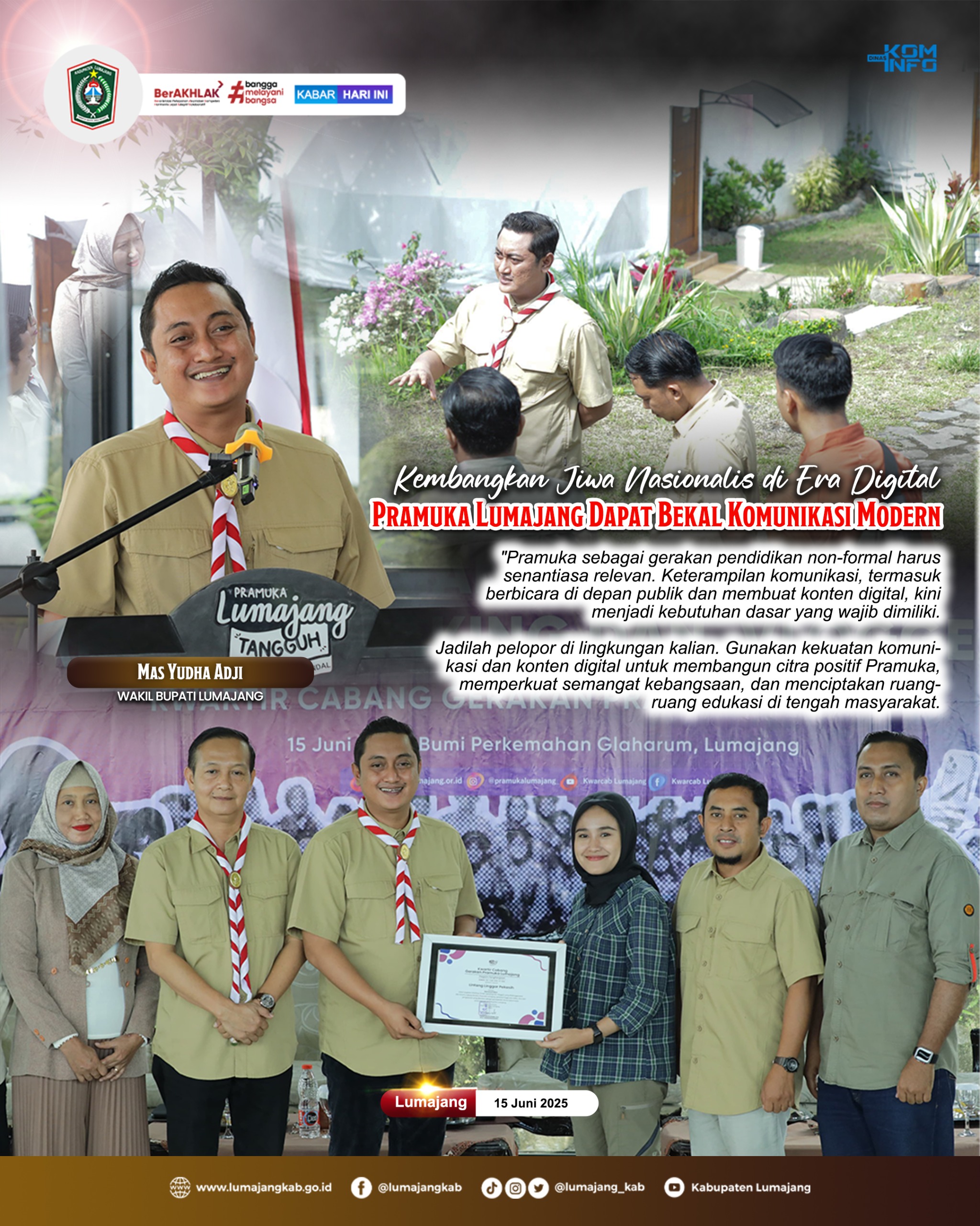 KEBANGGAAN JIWA NASIONALIS DI ERA DIGITAL, PRAMUKA LUMAJANG DAPAT BEKAL KOMUNIKASI MODERN