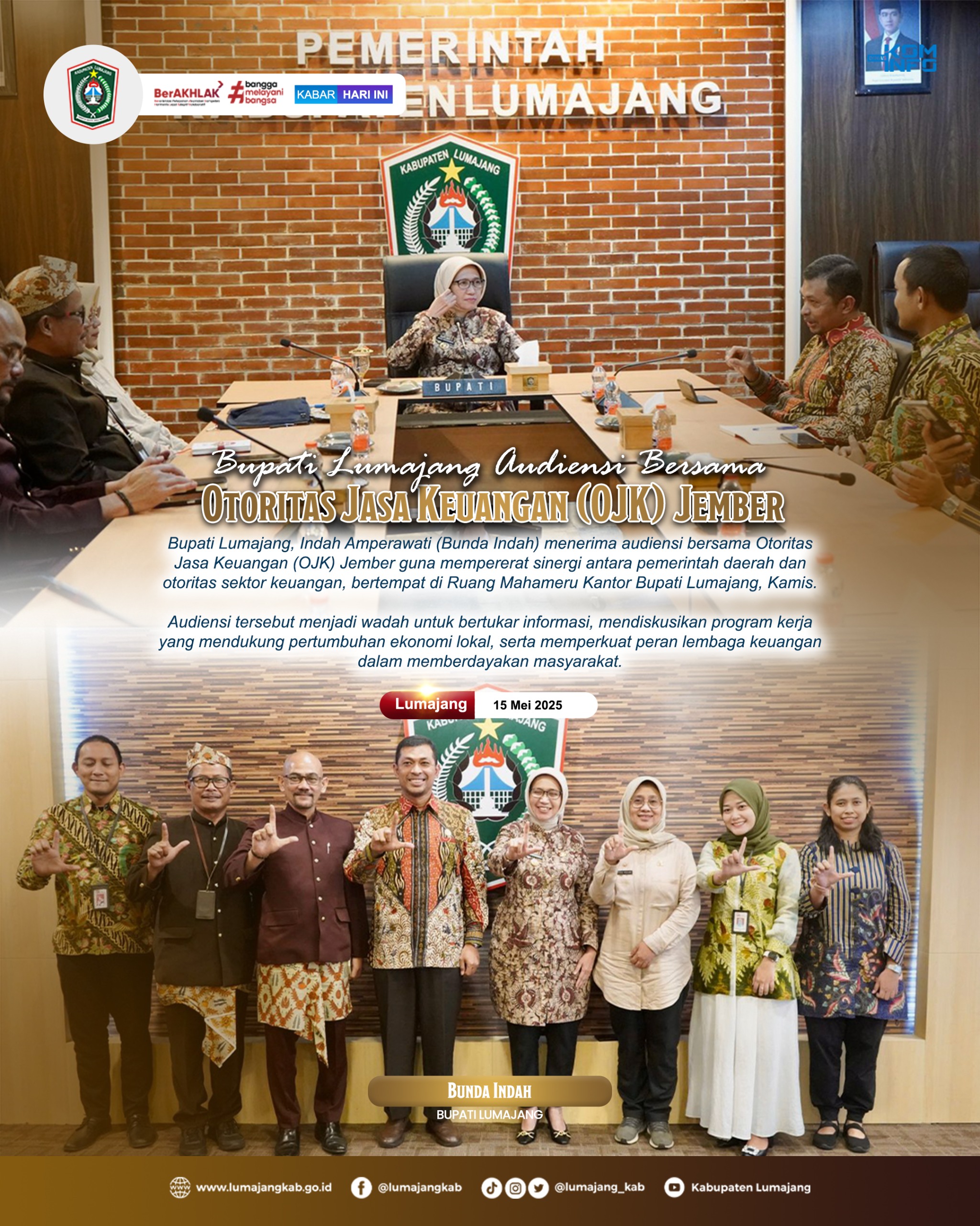 BUPATI LUMAJANG AUDENSI BERSAMA OJK JEMBER