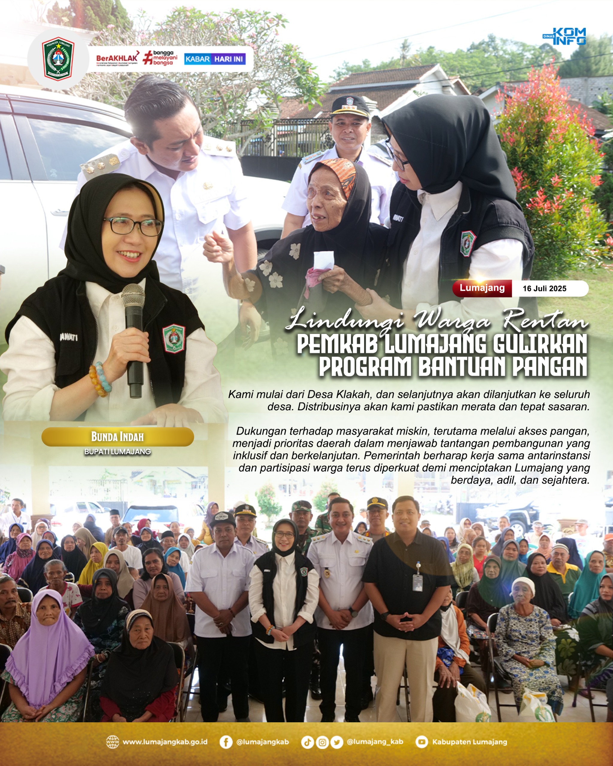 LINDUNGI WARGA RENTAN PEMKAB LUMAJANG GULIRKAN PROGRAM BANTUAN PANGAN
