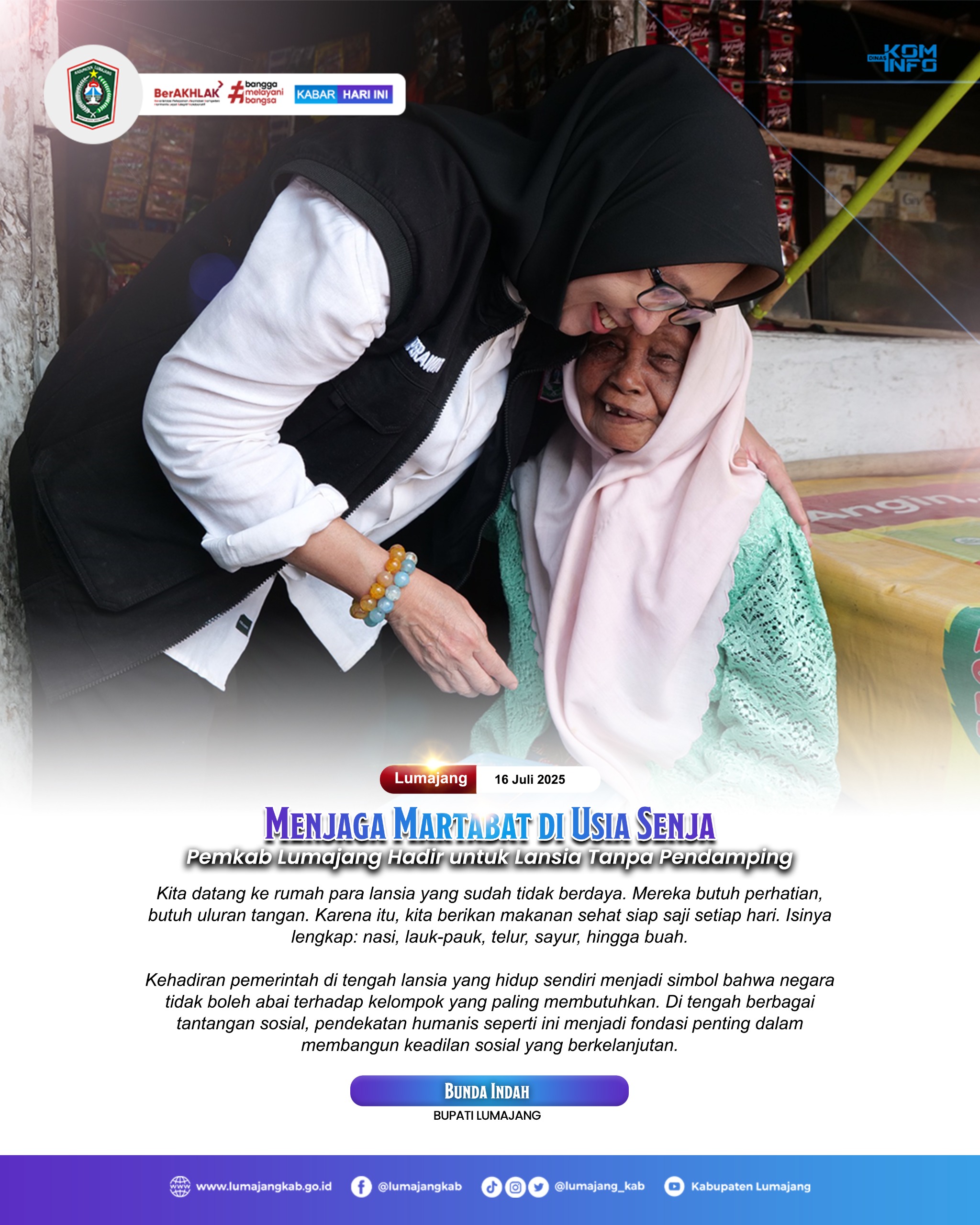 MENJAGA MARTABAT DI USIA SENJA PEMKAB LUMAJANG HADIR UNTUK LANSIA TANPA PENDAMPING