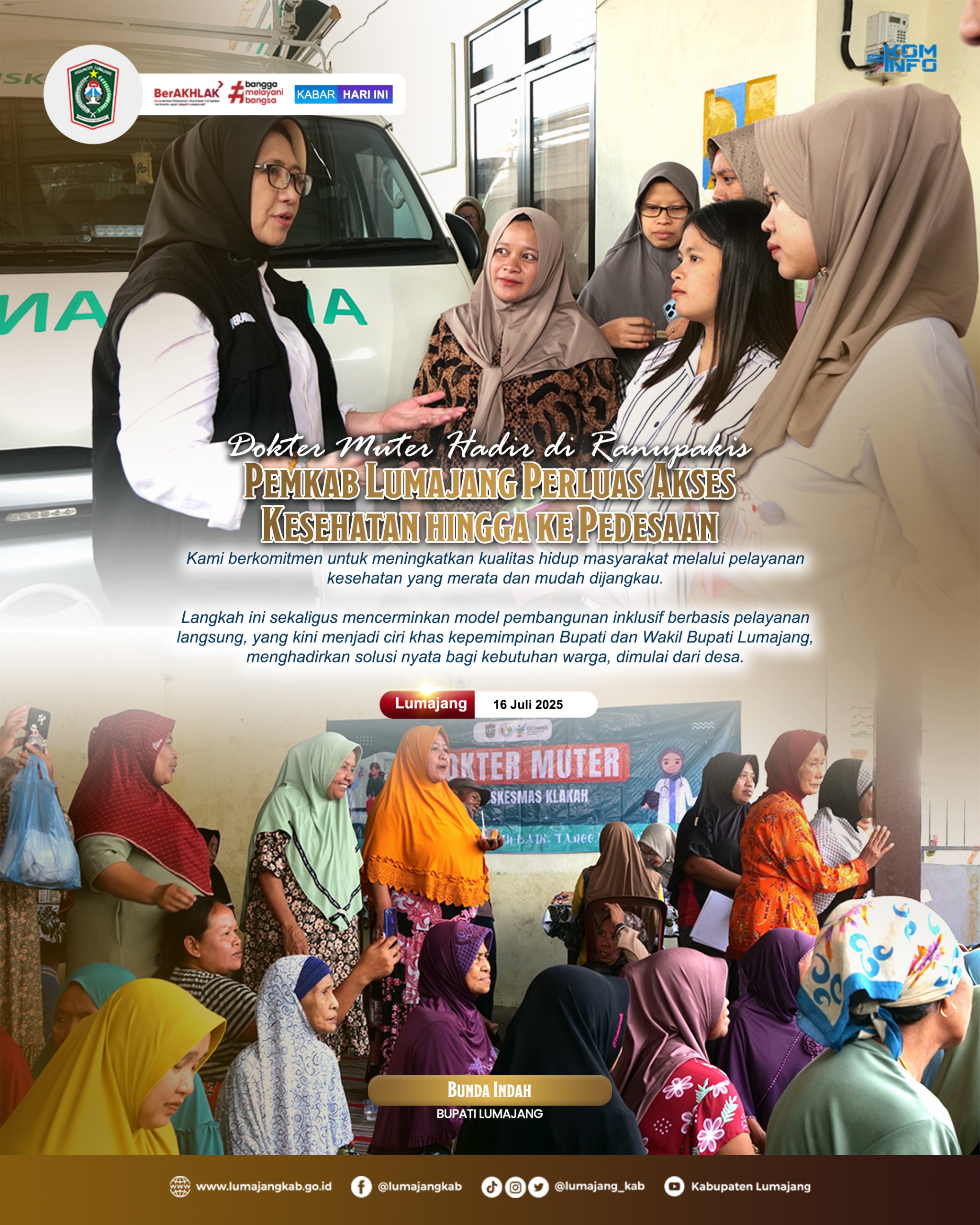 DOKTER MUTER HADIR DI RANUPAKIS, PEMKAB LUMAJANG PERLUAS AKSES KESEHATAN KE PEDESAAN