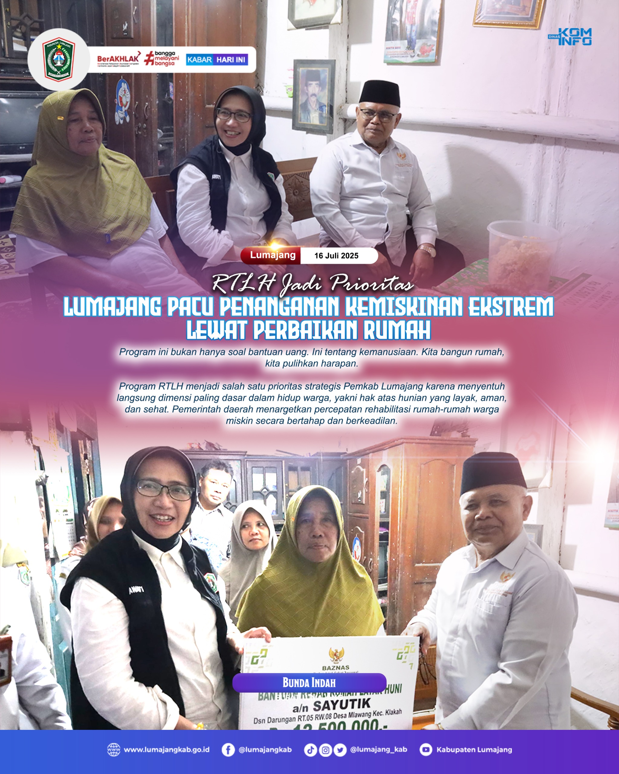 RTLH JADI PRIORITAS LUMAJANG PACU PENANGANAN KEMISKINAN EKSTREM LEWAT PERBAIKAN RUMAH