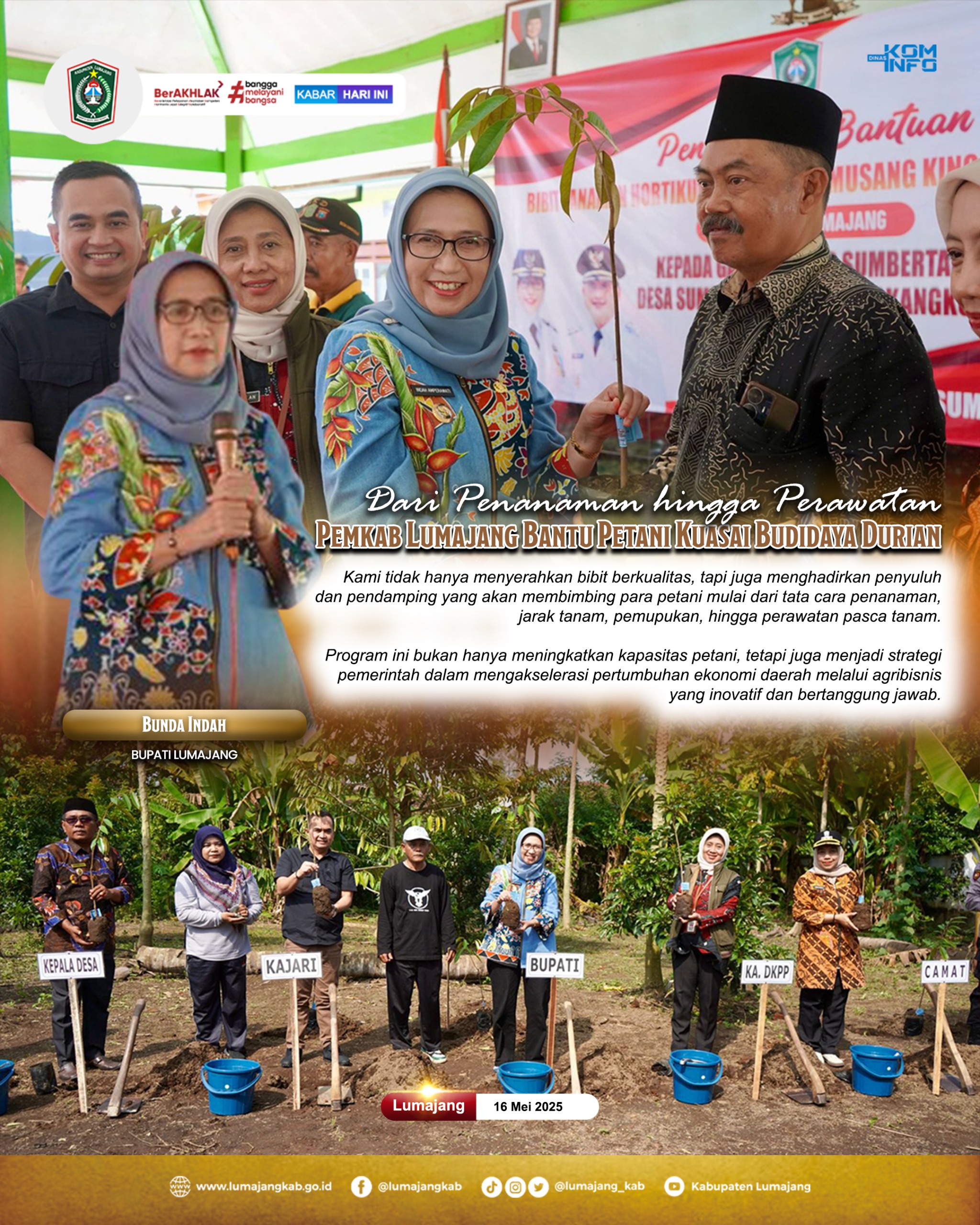 PEMKAB LUMAJANG BANTU PETANI KUASAI BUDIDAYA DURIAN