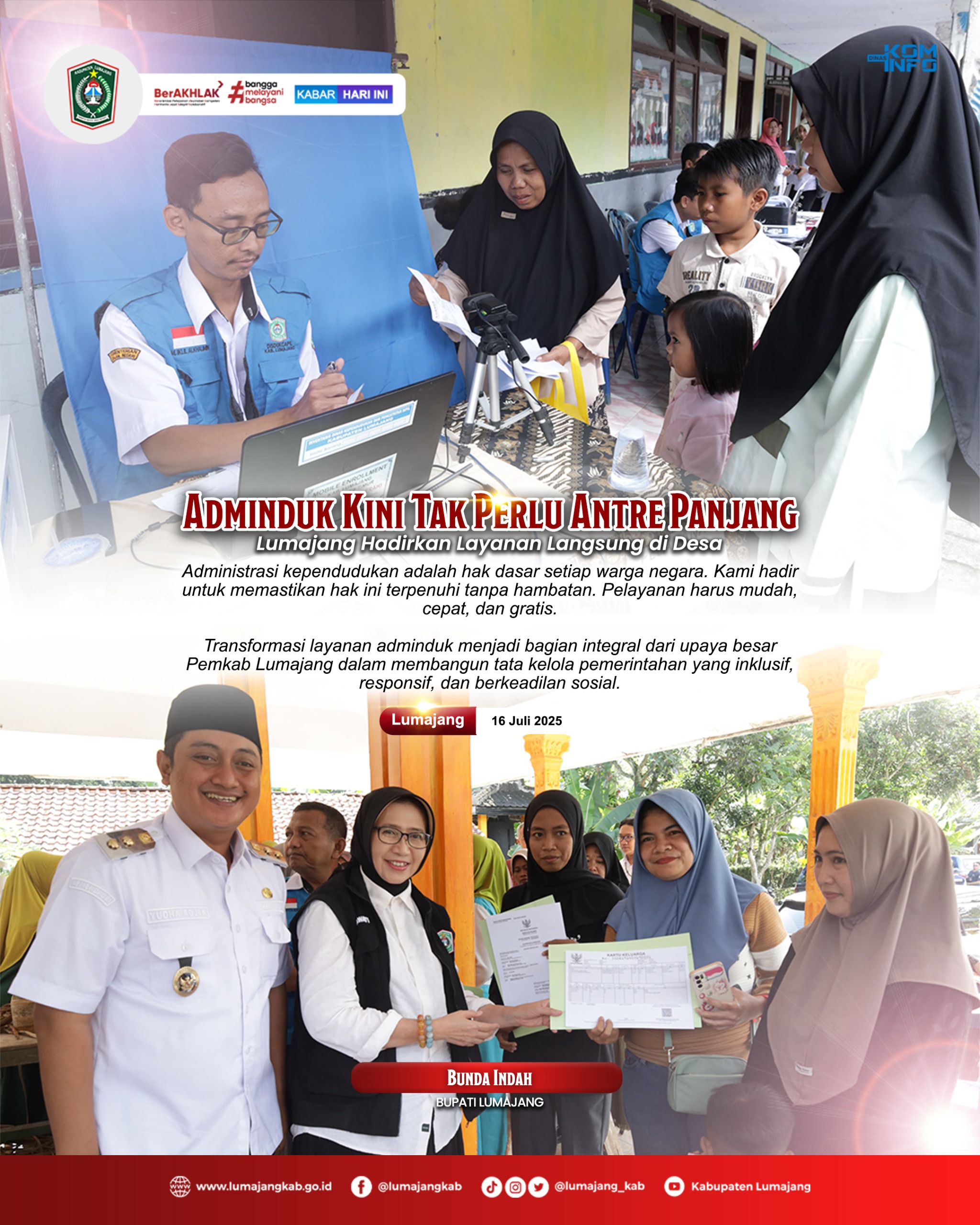 ADMINDUK KINI TAK PERLU ANTRE PANJANG, LUMAJANG HADIRKAN LAYANAN LANGSUNG DI DESA