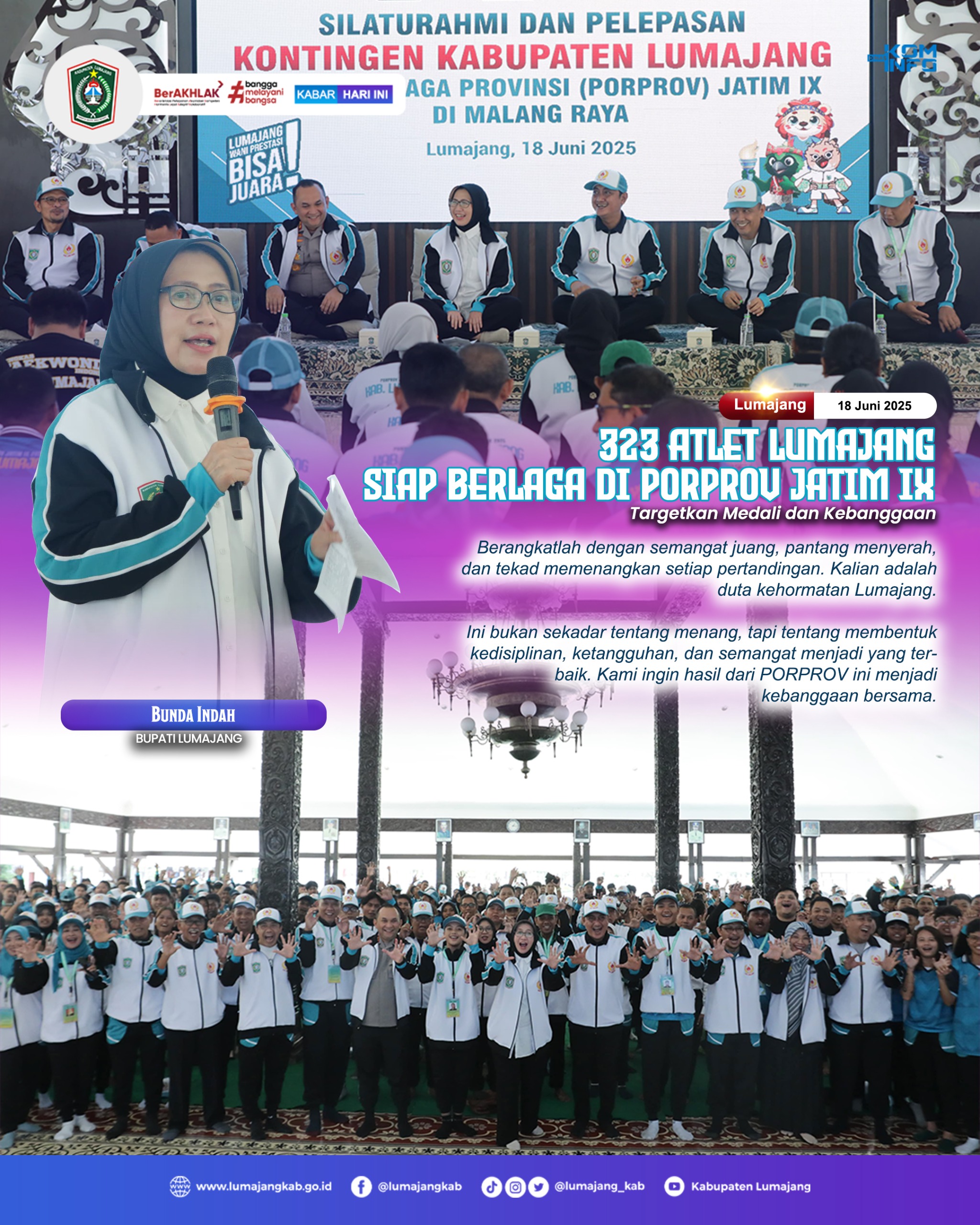 323 ATLET LUMAJANG SIAP BERLAGA DI PORPROV JATIM IX