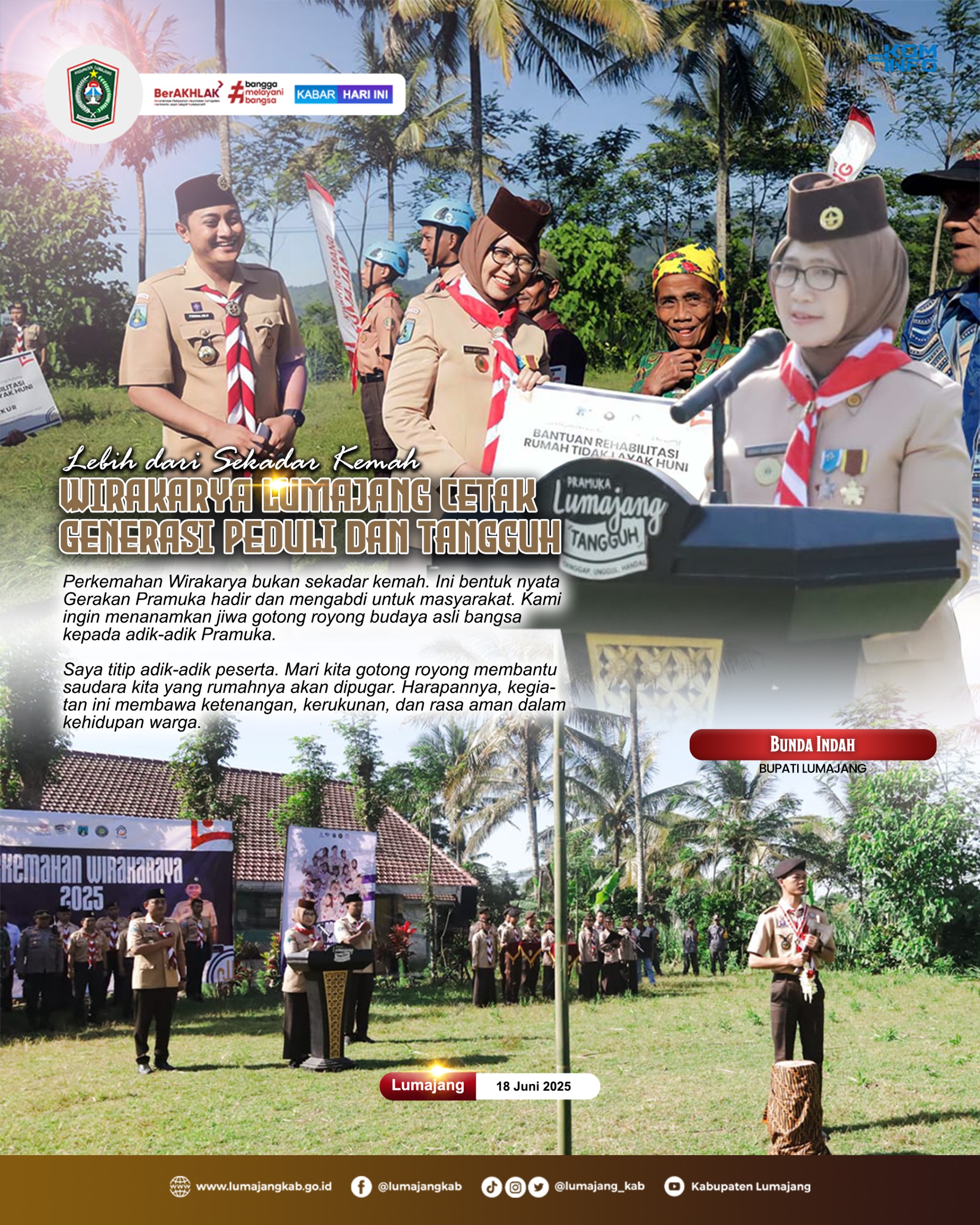 LEBIH SEKEDAR KEMAH, WIRAKARYA LUMAJANG CETAK GENERASI PEDULI DAN TANGGUH