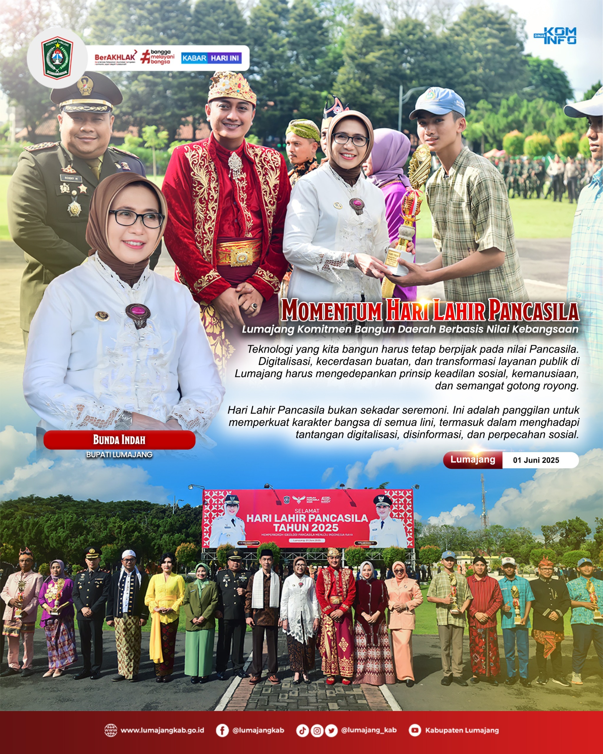 MOMENTUM HARI LAHIR PANCASILA LUMAJANG KOMITMEN BANGUN DAERAH BERBASIS NILAI KEBANGSAAN