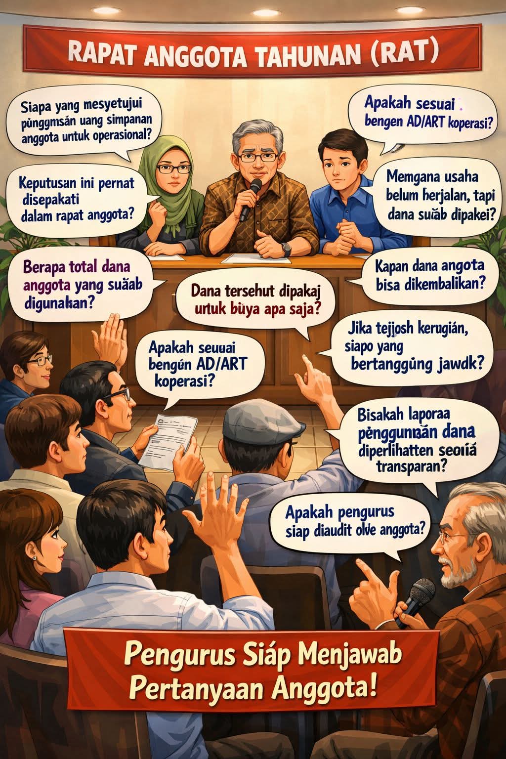 PENGURUS KOPERASI HARUS SIAP MENJAWAB PERTANYAAN ANGGOTA DALAM RAT