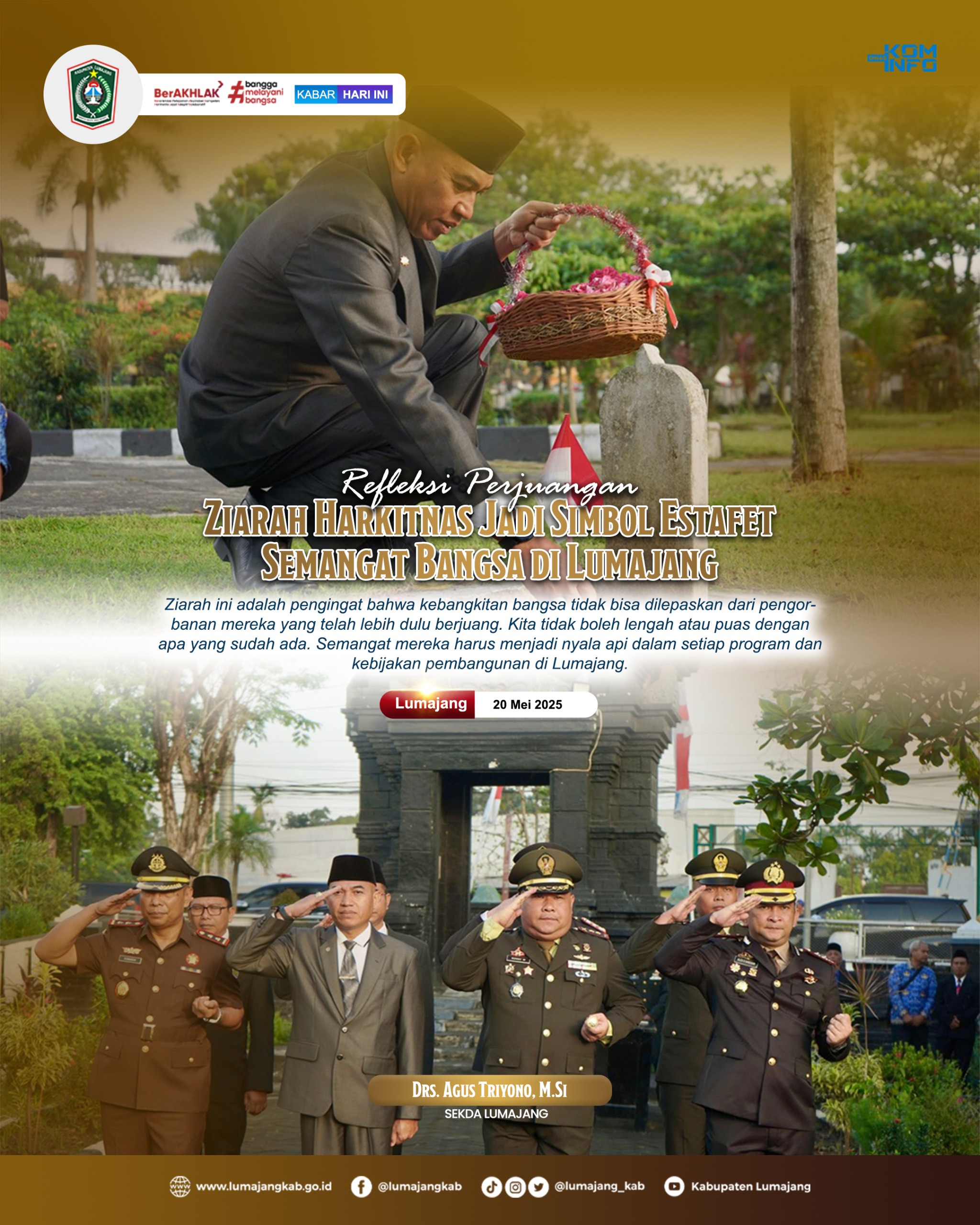 ZIARAH HARKITNAS JADI SIMBOL ESTAFET SEMANGAT BANGSA DI LUMAJANG