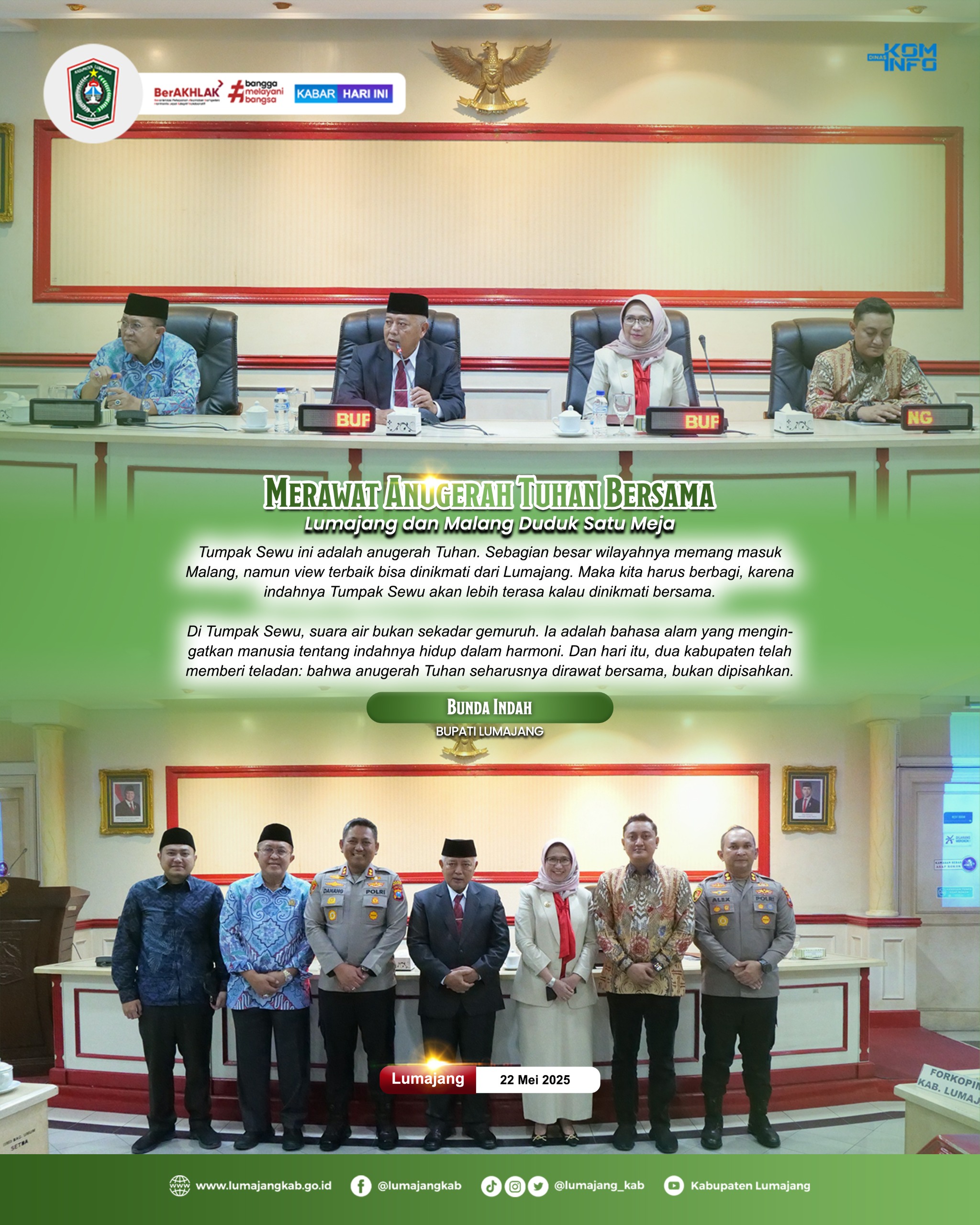 MERAWAT ANUGRAH TUHAN BERSAMA LUMAJANG DAN MALANG DUDUK SATU MEJA