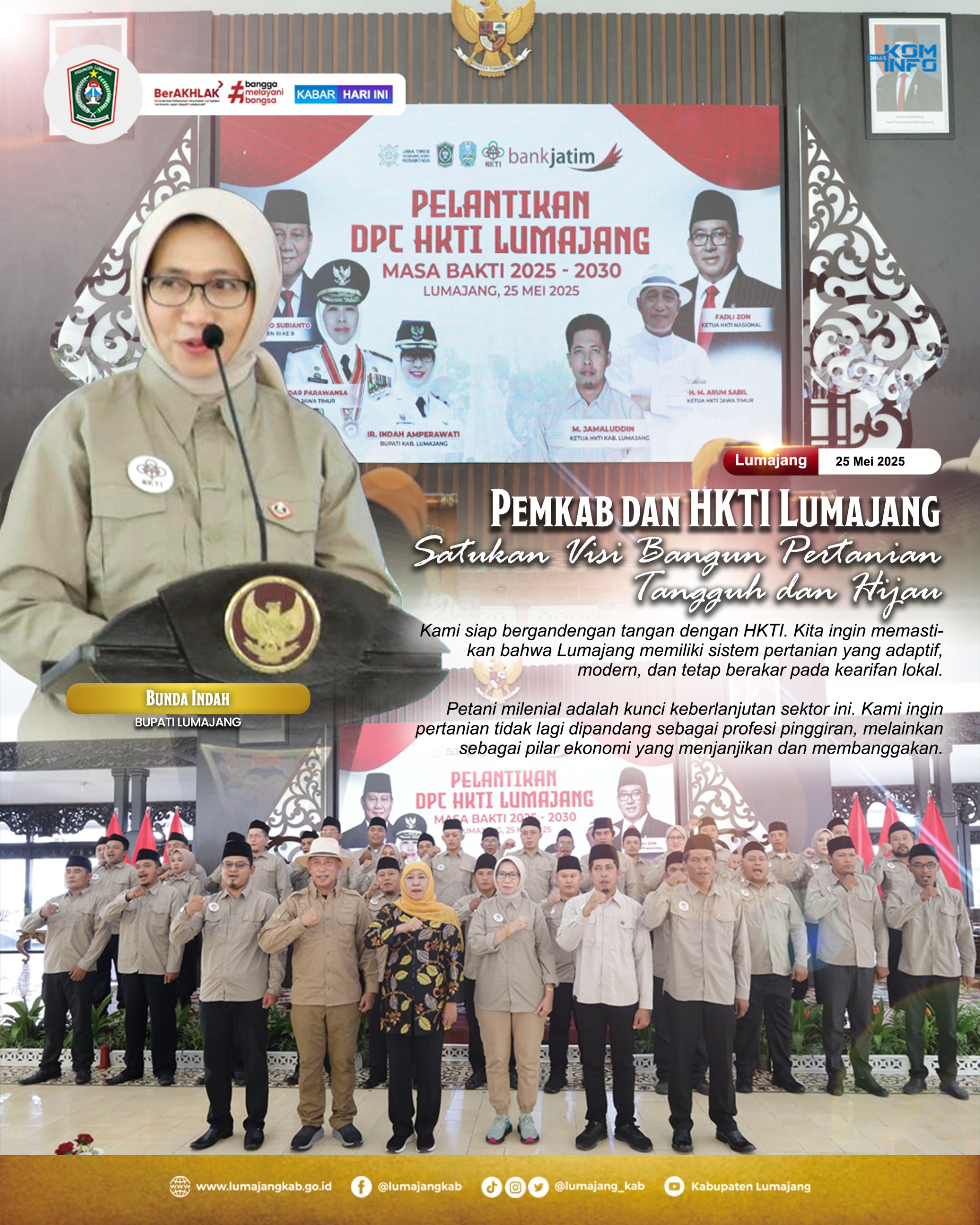 PEMKAB DAN HKTI LUMAJANG SATUKAN VISI BANGUN PERTANIAN TANGGUH DAN HIJAU