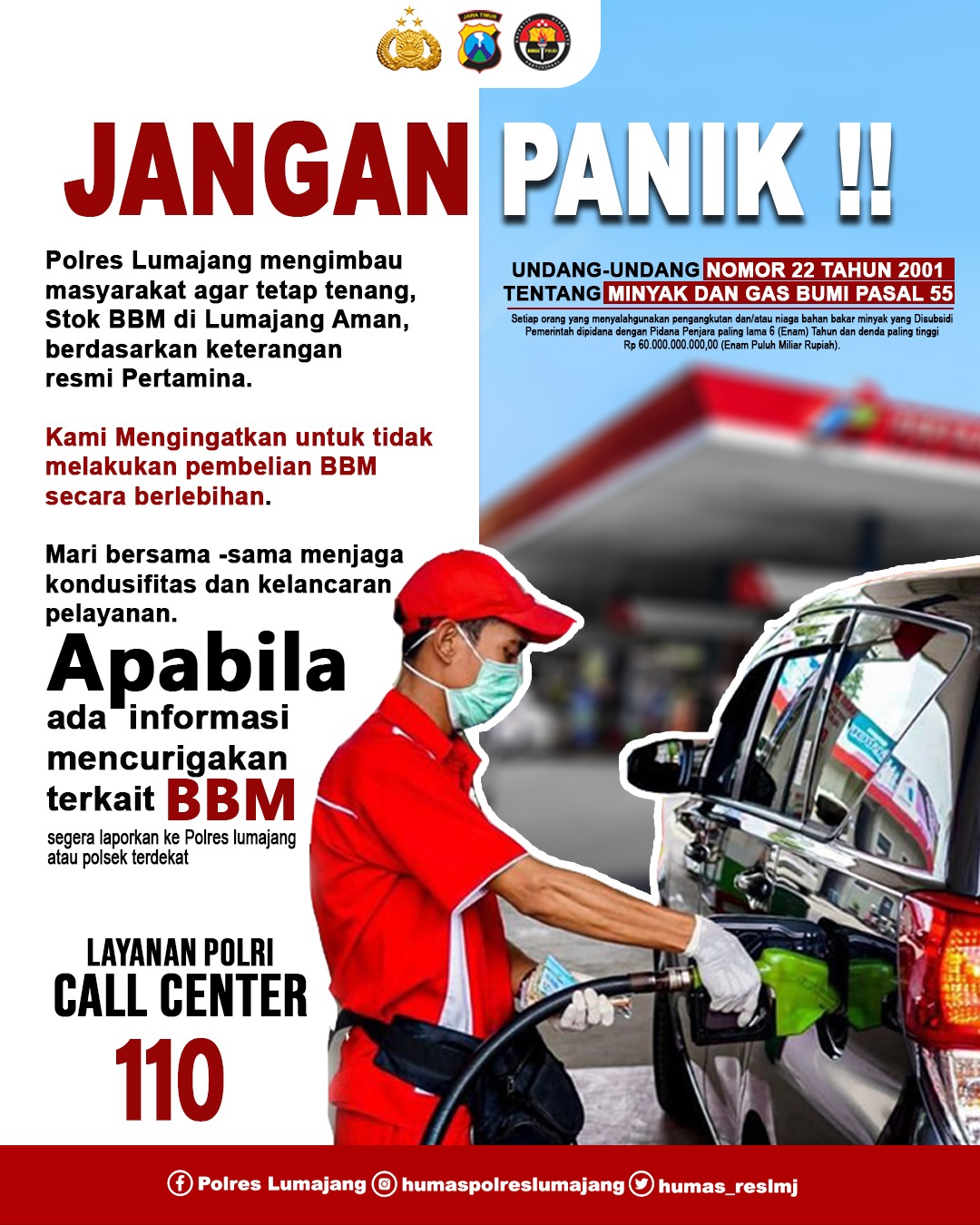 JANGAN PANIK!!! APABILA ADA INFORMASI MENCURIGAKAN TERKAIT BBM