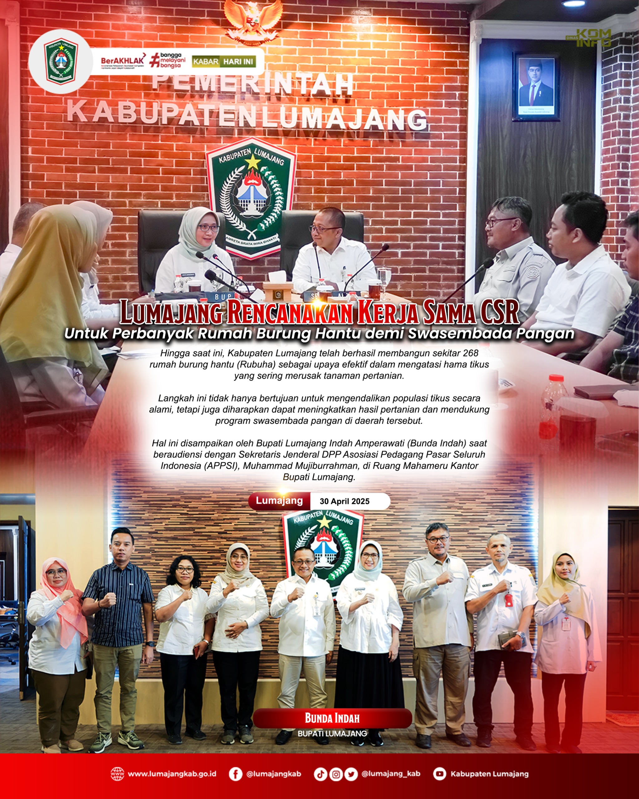 LUMAJANG RENCANAKAN KERJA SAMA CSR UNTUK PERBANYAK RUMAH BURUNG HANTU