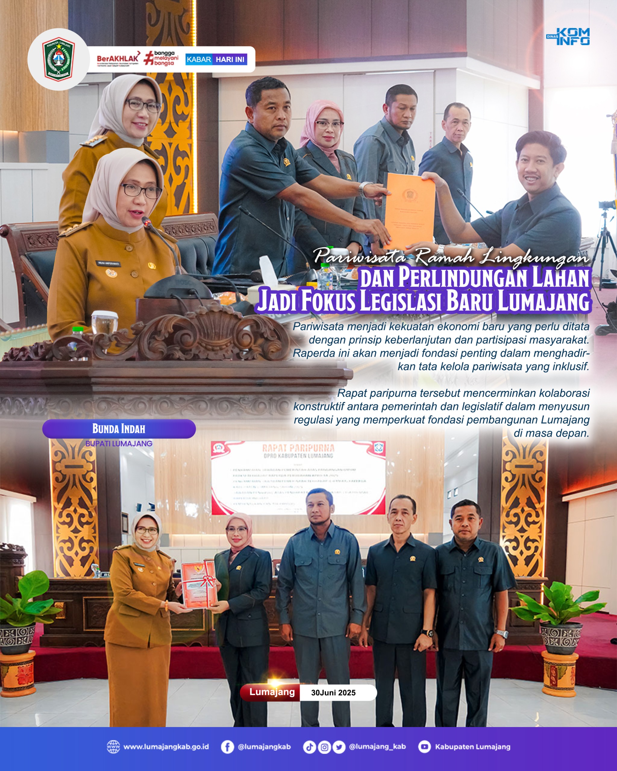 PARIWISATA RAMAH LINGKUNGAN DAN PERLINDUNGAN LAHAN JADI FOKUS LEGISLASI BARU LUMAJANG