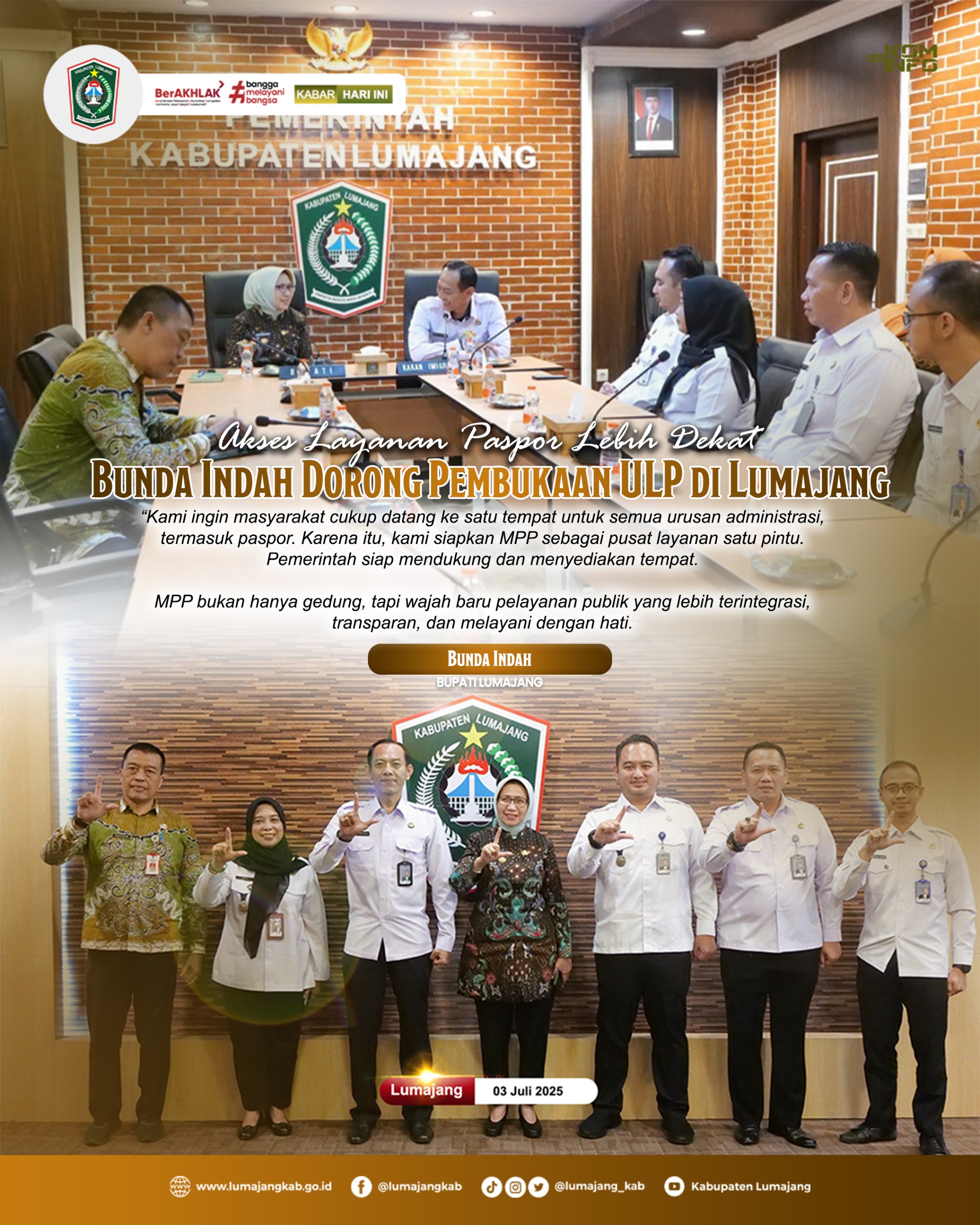 AKSES LAYANAN PASPOR LEBIH DEKAT BUNDA INDAH DORONG PEMBUKAAN ULP DI LUMAJANG