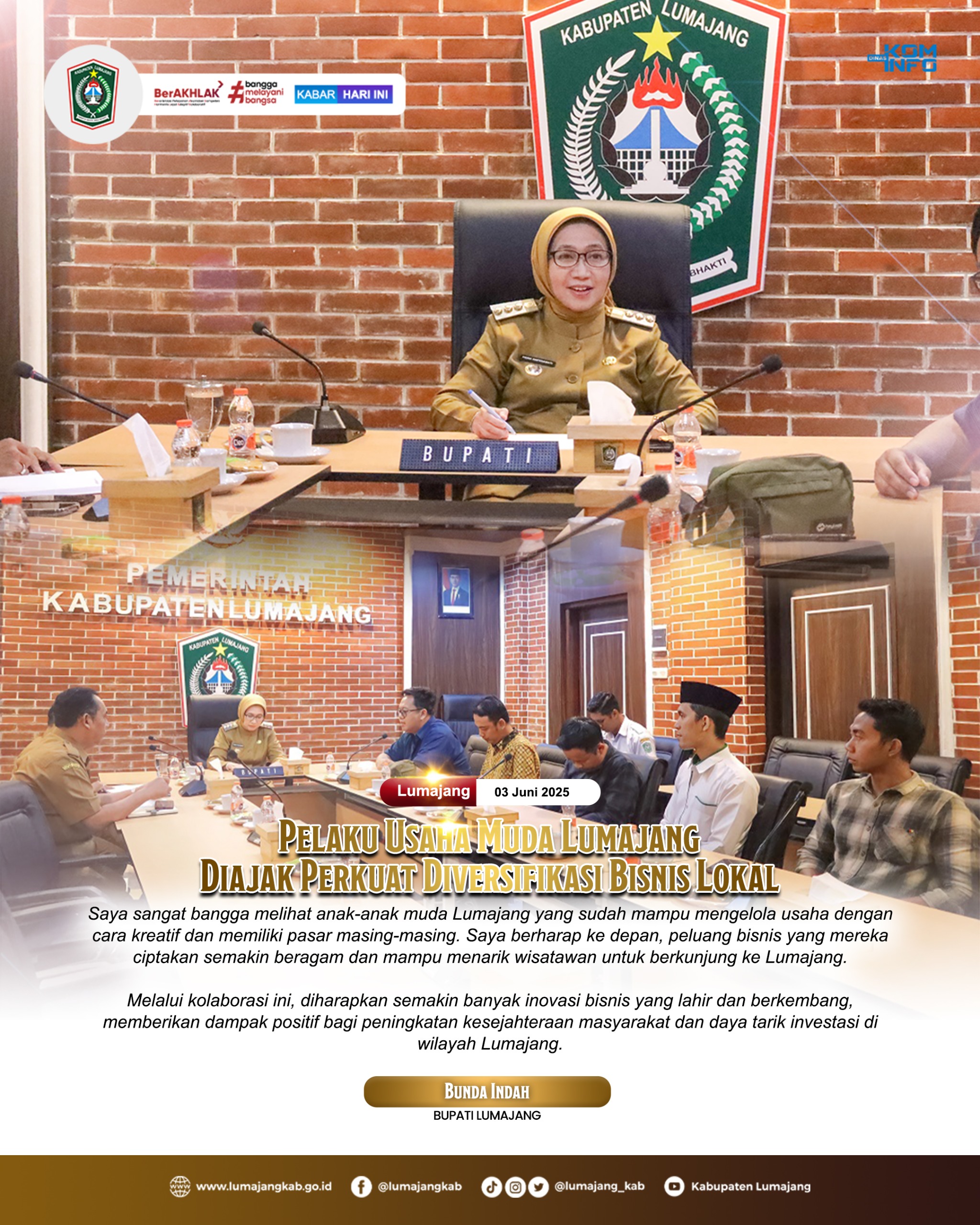 PELAKU USAHA MUDA LUMAJANG DIAJAK PERKUAT DIVERSIFIKASI BISNIS LOKAL