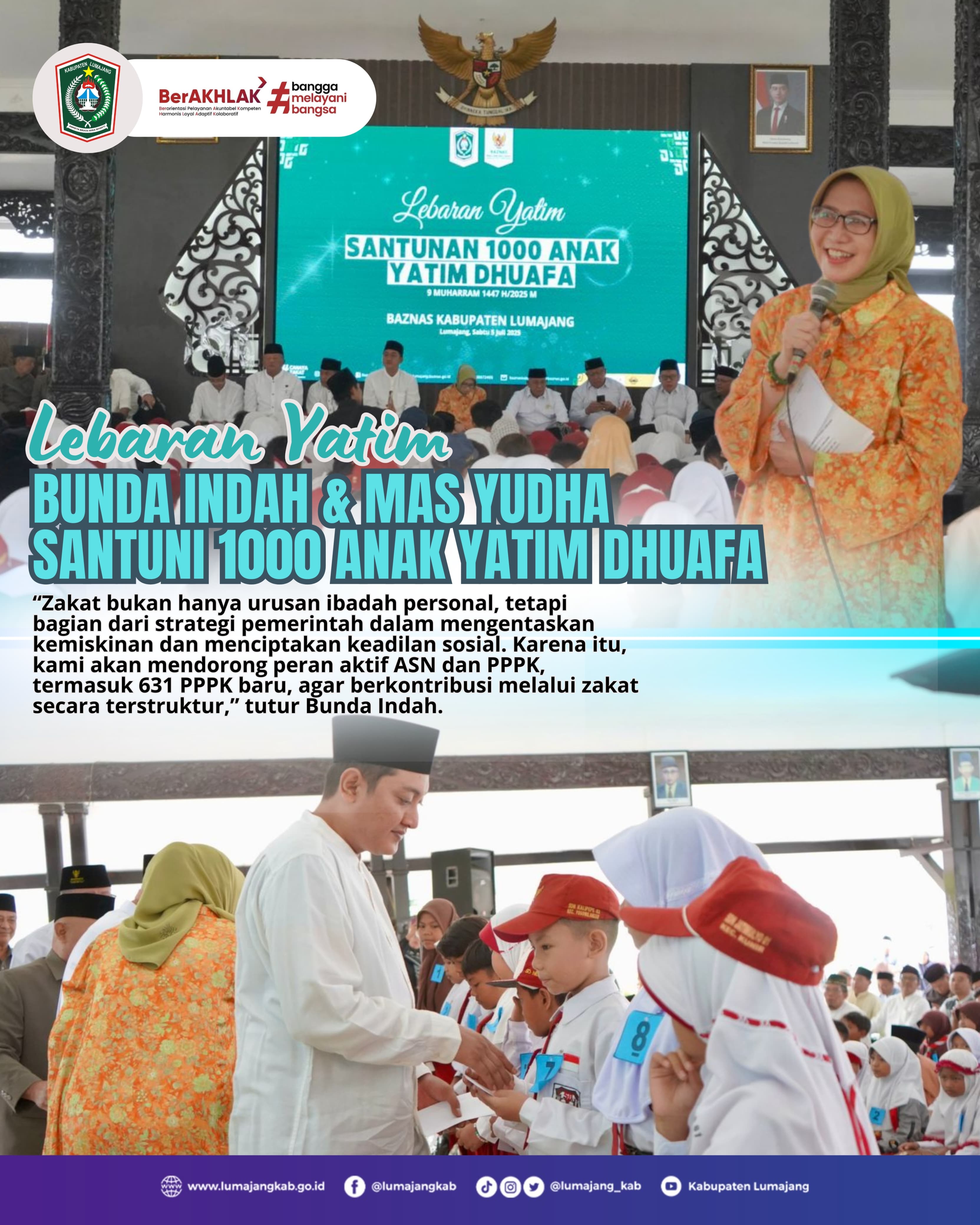 BUNDA INDAH DAN MAS YUDHA SANTUNI 1000 ANAK YATIM DHUAFA