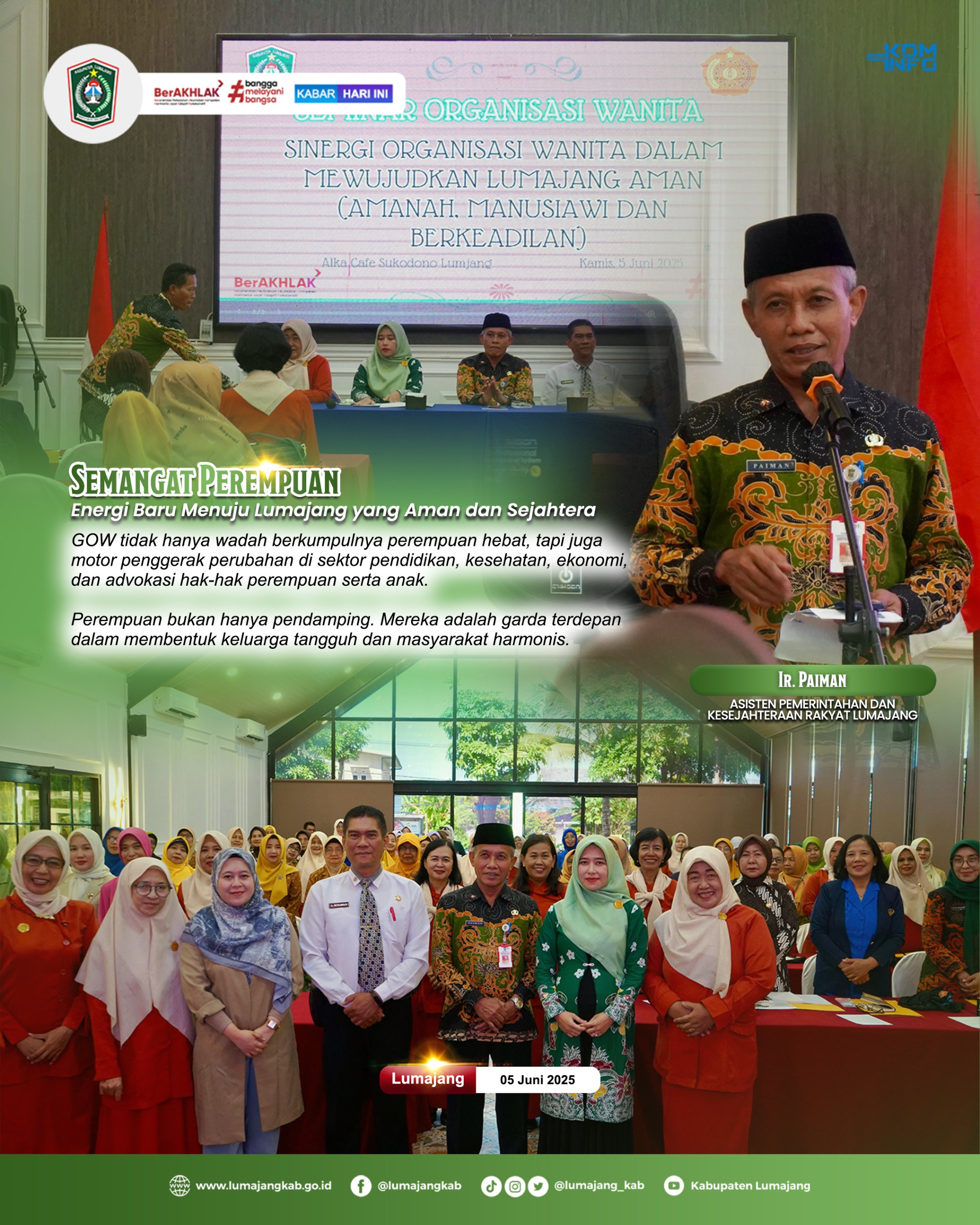 SEMANGAT PEREMPUAN ENERGI BARU MENUJU LUMAJANG YANG AMAN DAN SEJAHTERA