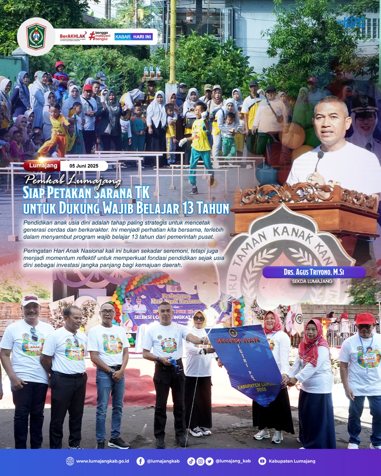 PEMKAB LUMAJANG SIAP PETAKAN SARANA TK UNTUK DUKUNG WAJIB BELAJAR 13 TAHUN