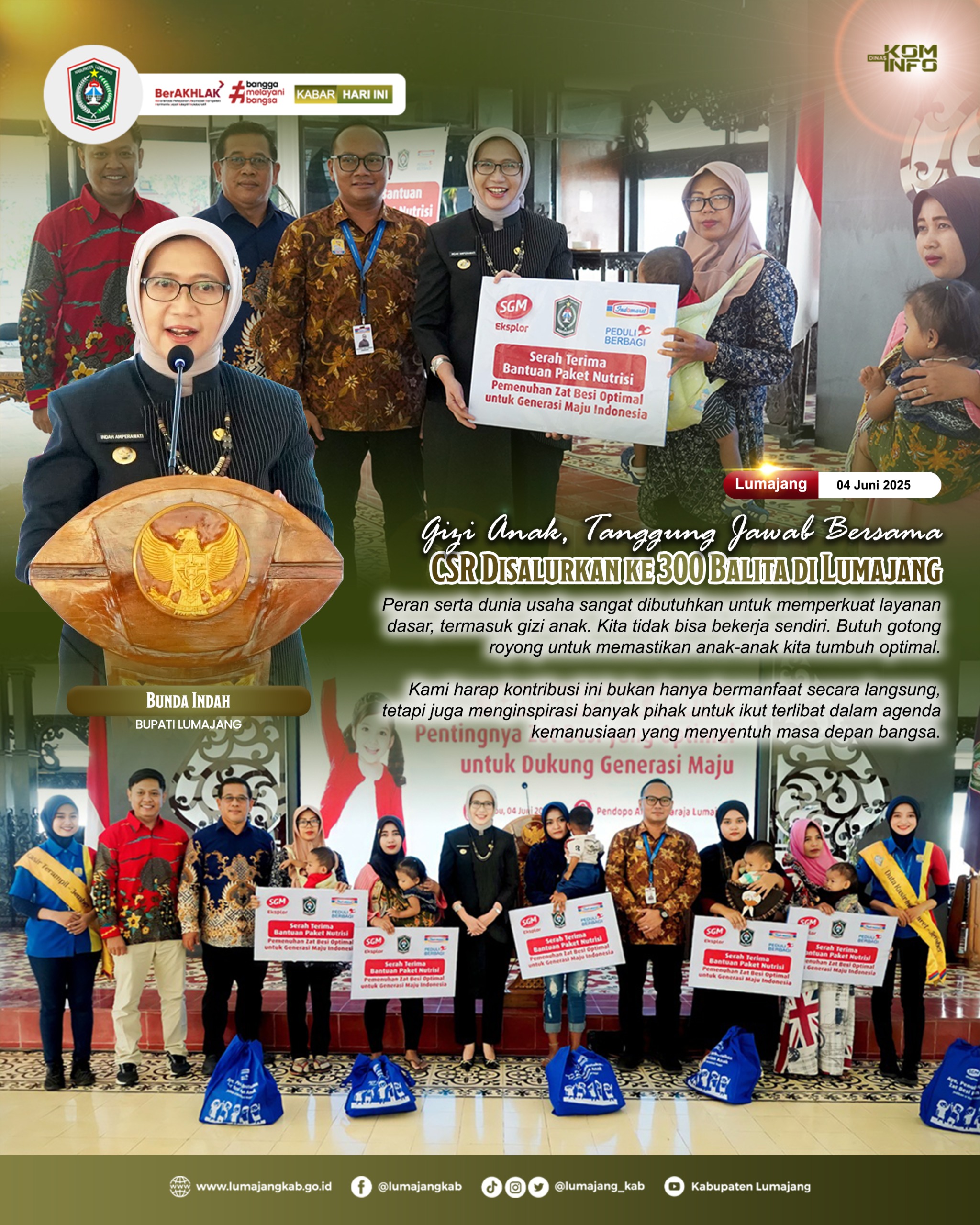 CSR DISALURKAN KE 300 BALITA DI LUMAJANG