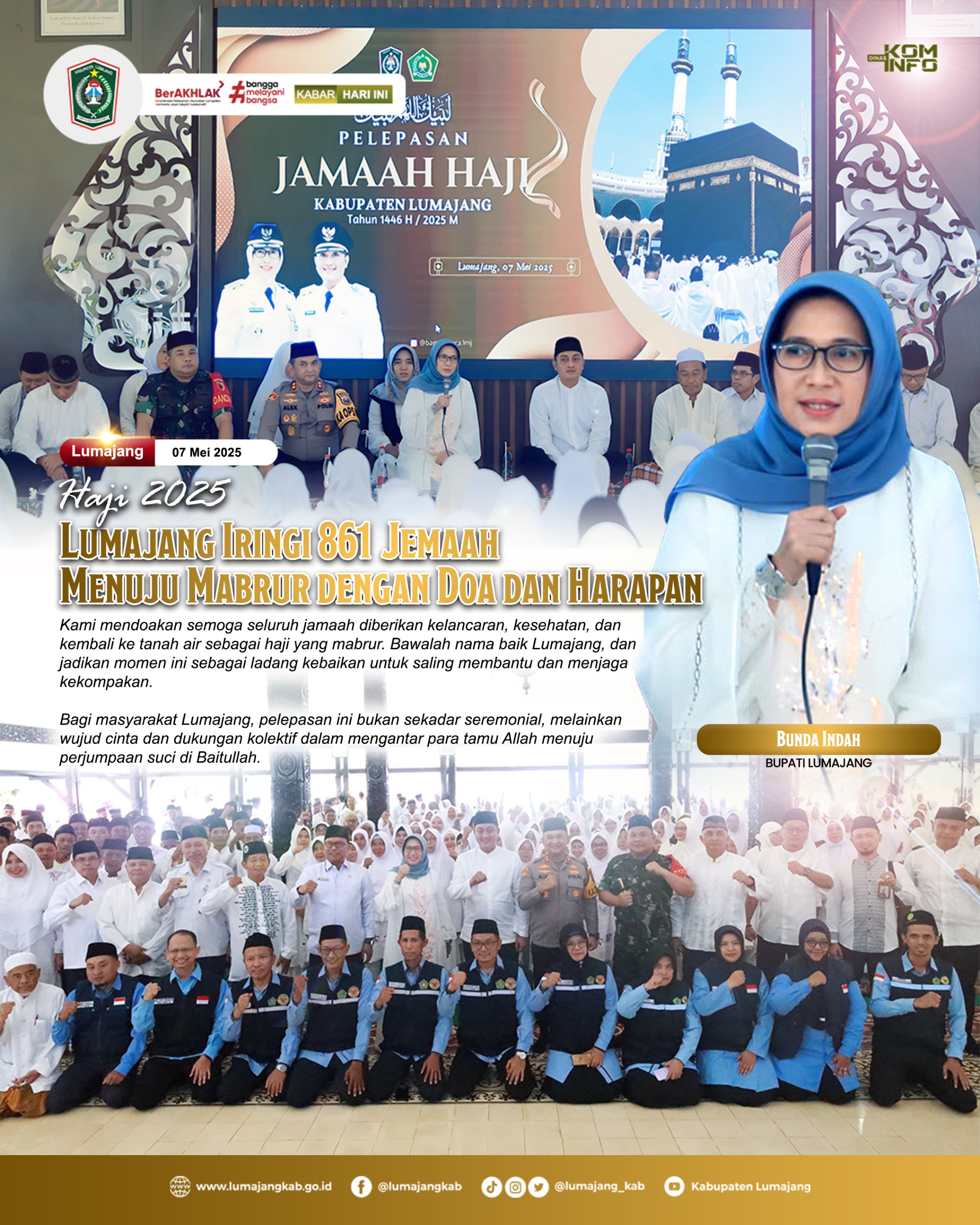 LUMAJANG IRINGI 861 JEMAAH MENUJU MABRUR DENGAN DOA DAN HARAPAN