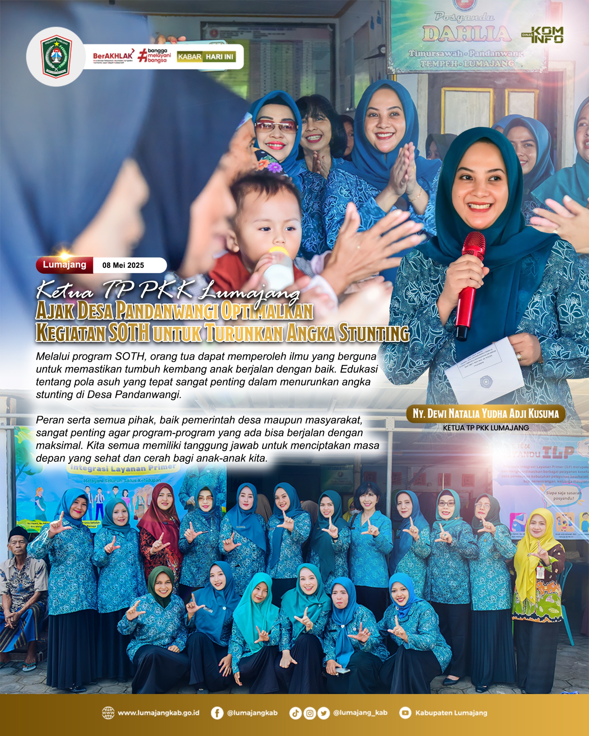 KETUA TP PKK LUMAJANG AJAK DESA PANDANWANGI OPTIMALKAN KEGIATAN SOTH
