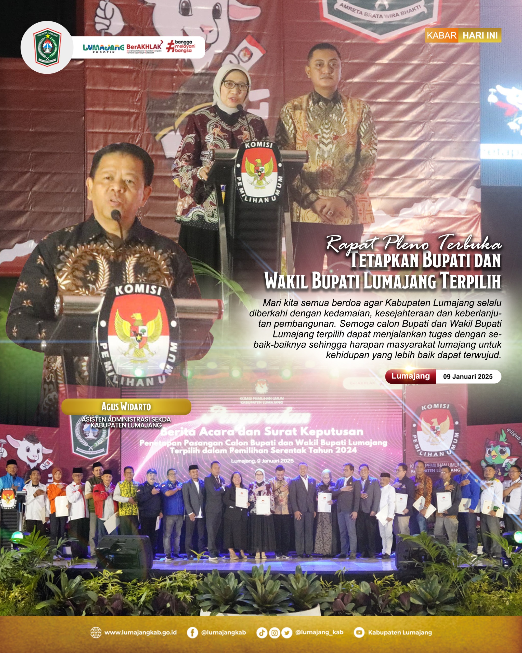 Rapat Pleno Terbuka Tetapkan Bupati dan Wakil Bupati Terpilih