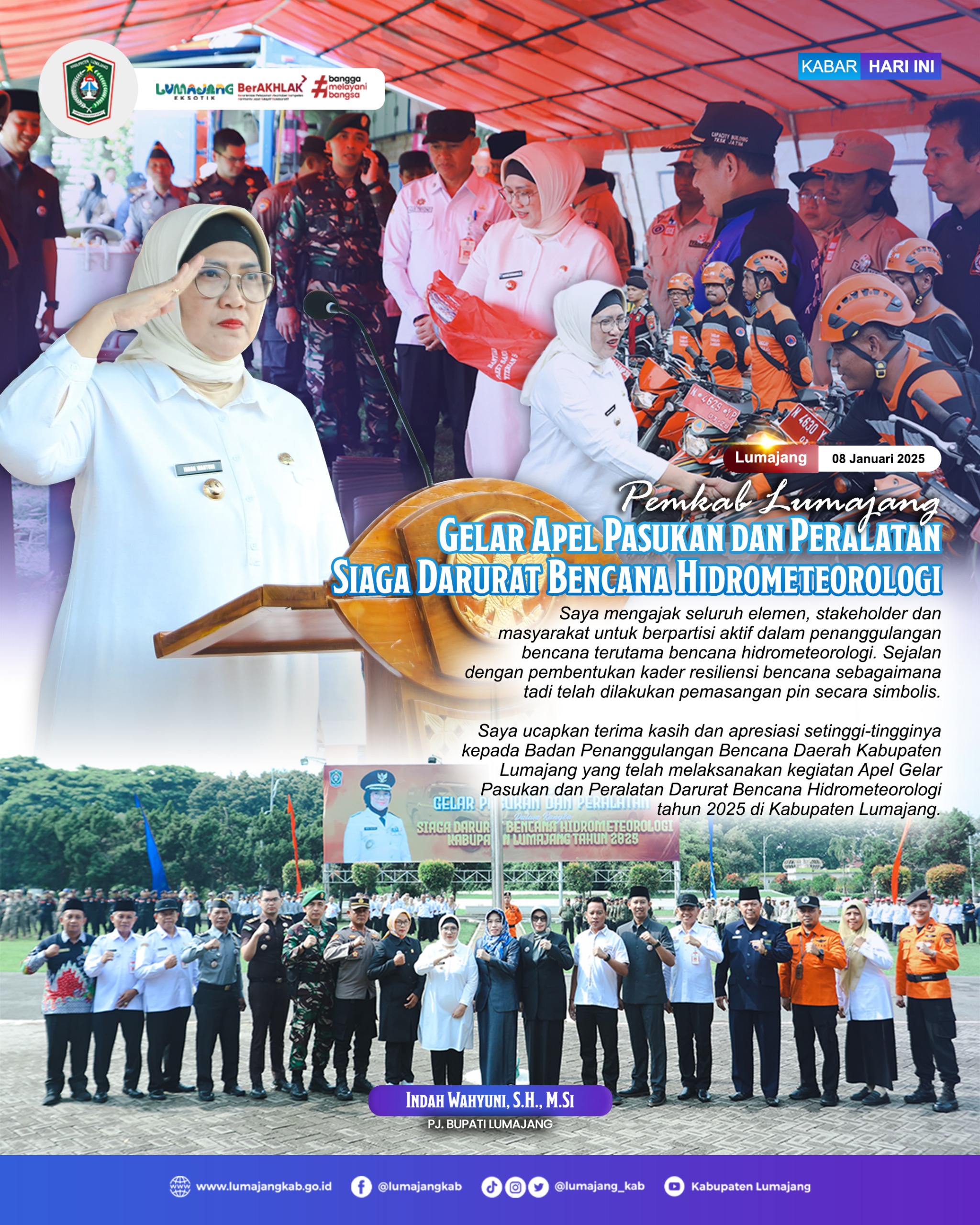 GELAR APEL PASUKAN DAN PERALATAN SIAGA DARURAT BENCANA HIDROMETROLOGI