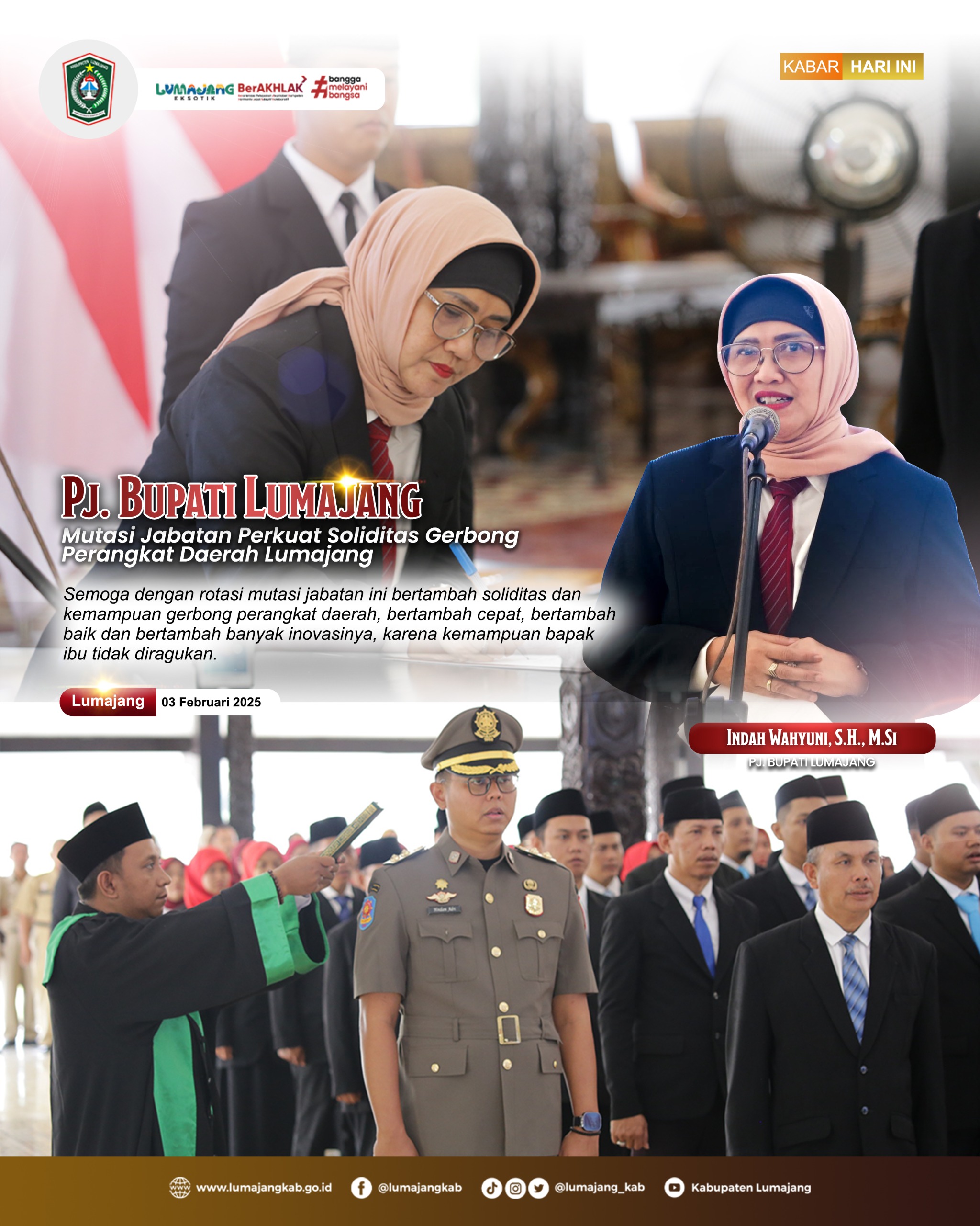 MUTASI JABATAN PERKUAT SOLIDARITAS GERBANG PERANGKAT DAERAH LUMAJANG