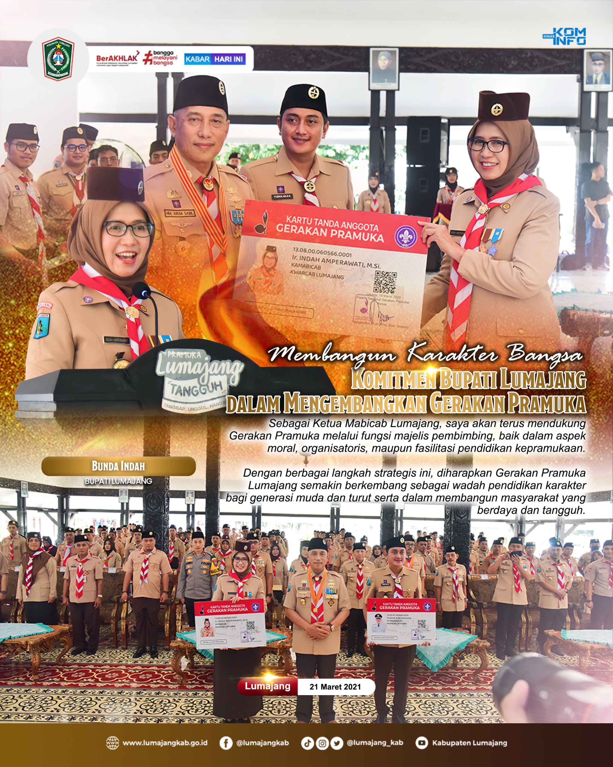 KOMITMEN BUPATI LUMAJANG DALAM MENGEMBANGKAN GERAKAN PRAMUKA