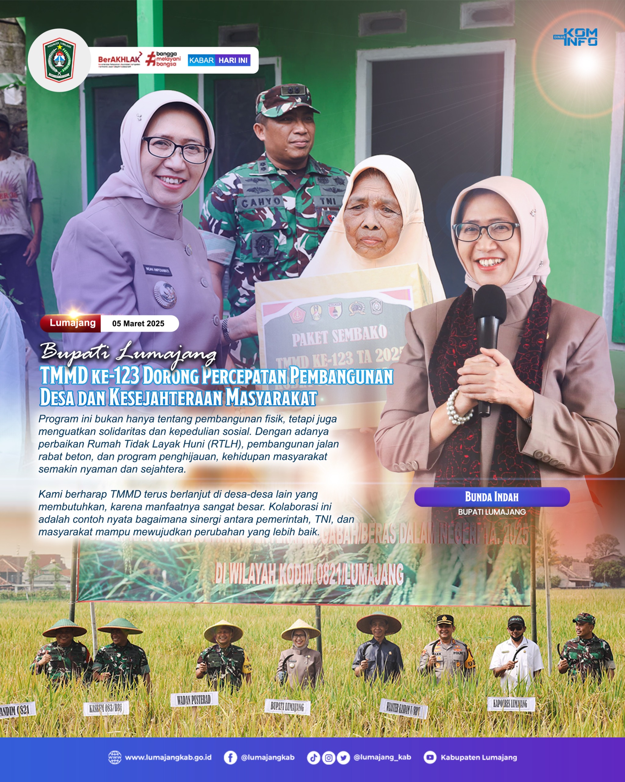 TMMD KE-123 DORONG PERCEPATAN PEMBANGUNAN DESA DAN KESEJAHTERAAN MASYARAKAT