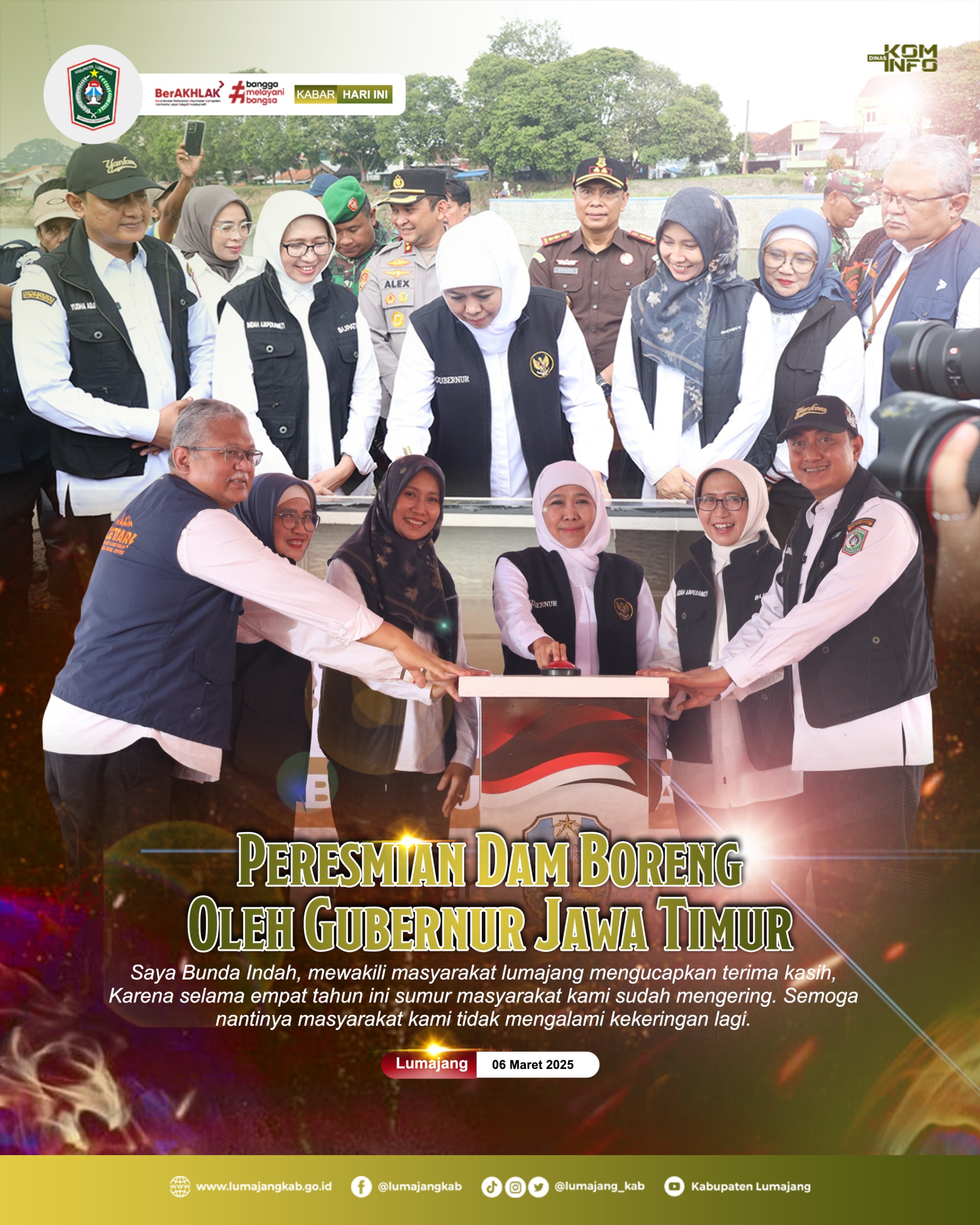 PERESMIAN DAM BORENG OLEH GUBERNUR JAWA TIMUR