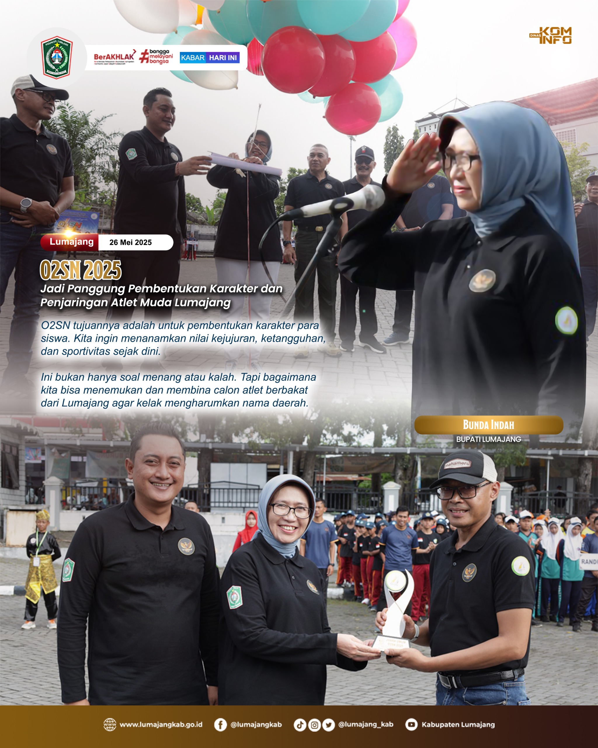 O2SN 2025 JADI PANGGUNG PEMBENTUKAN KARAKTER DAN PENJARINGAN ATLET MUDA LUMAJANG