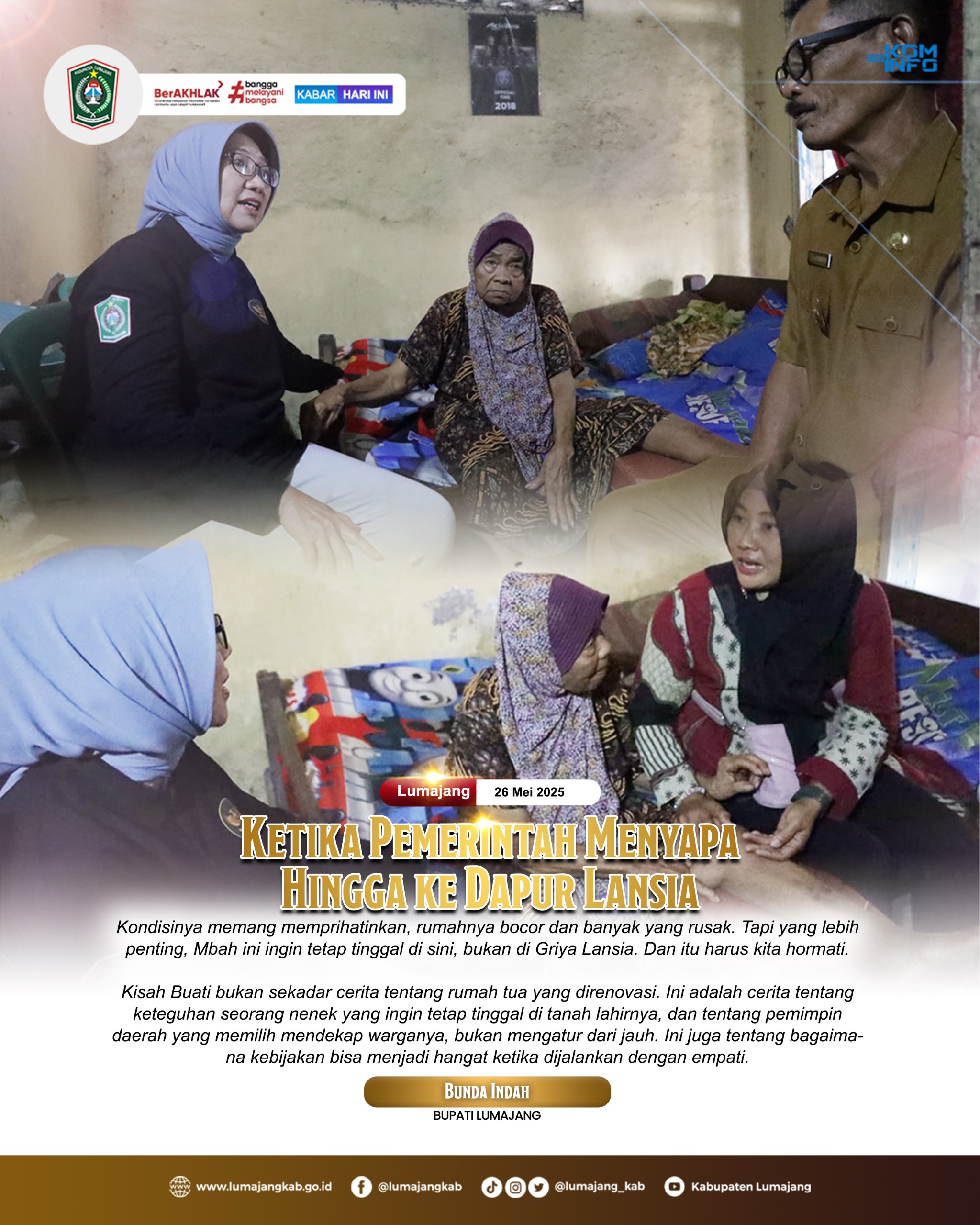 KETIKA PEMERINTAH MENYAPA HINGGA KE DAPUR LANSIA