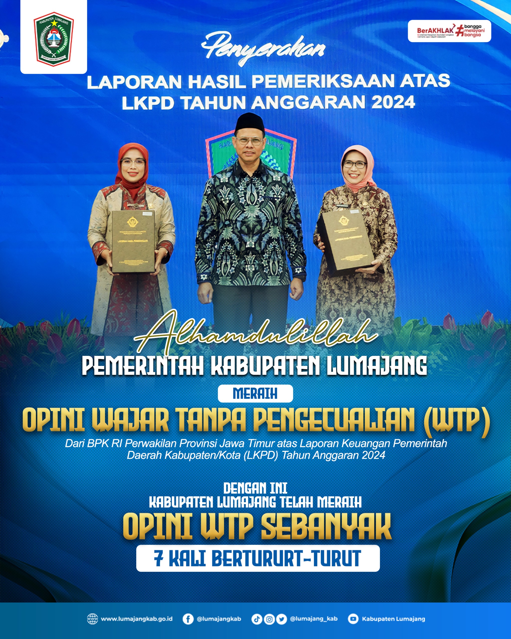 PEMKAB LUMAJANG KEMBALI MERAIH OPINI WTP