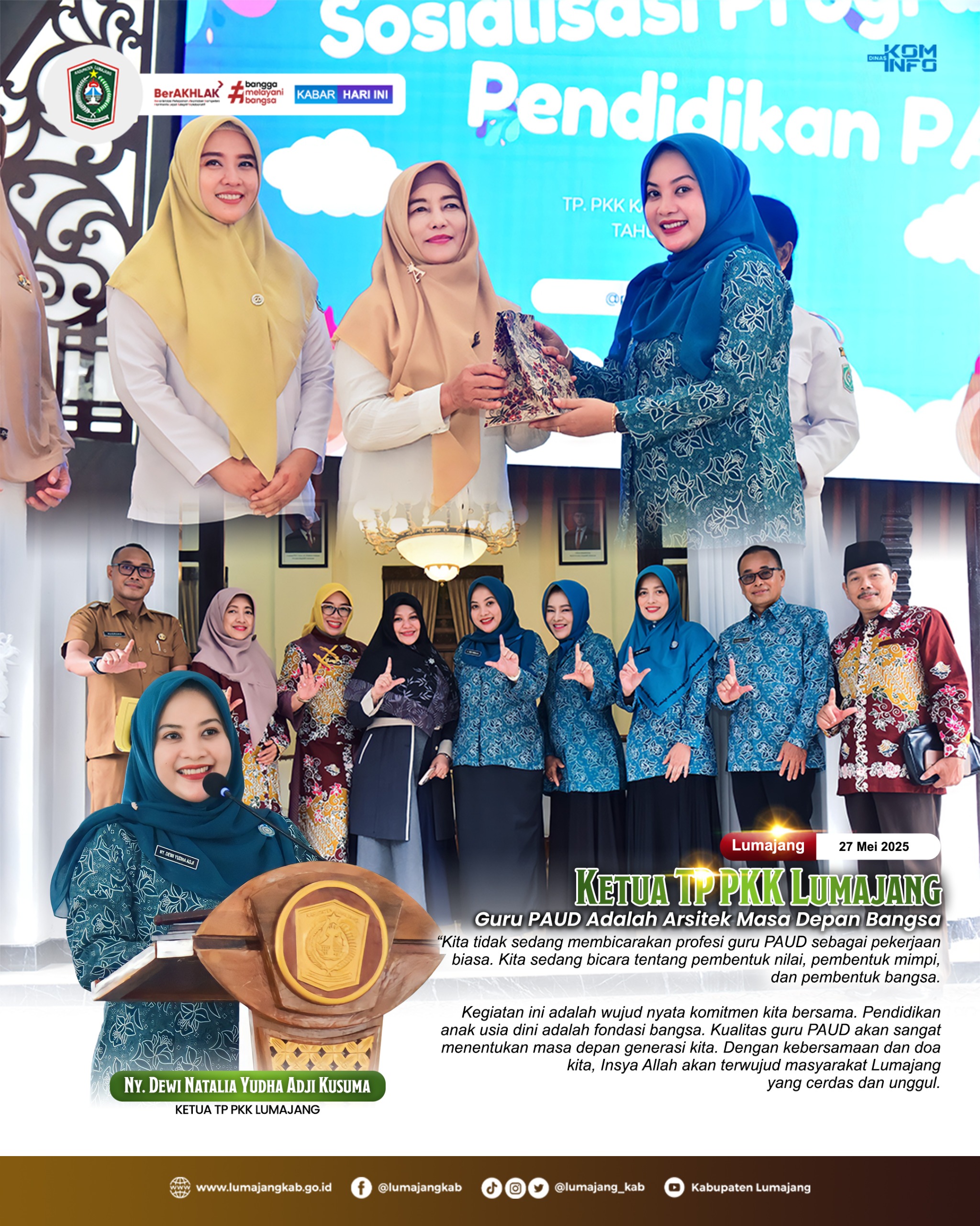 GURU PAUD ADALAH ARSITEK MASA DEPAN BANGSA UNGKAP KETUA TP PKK LUMAJANG