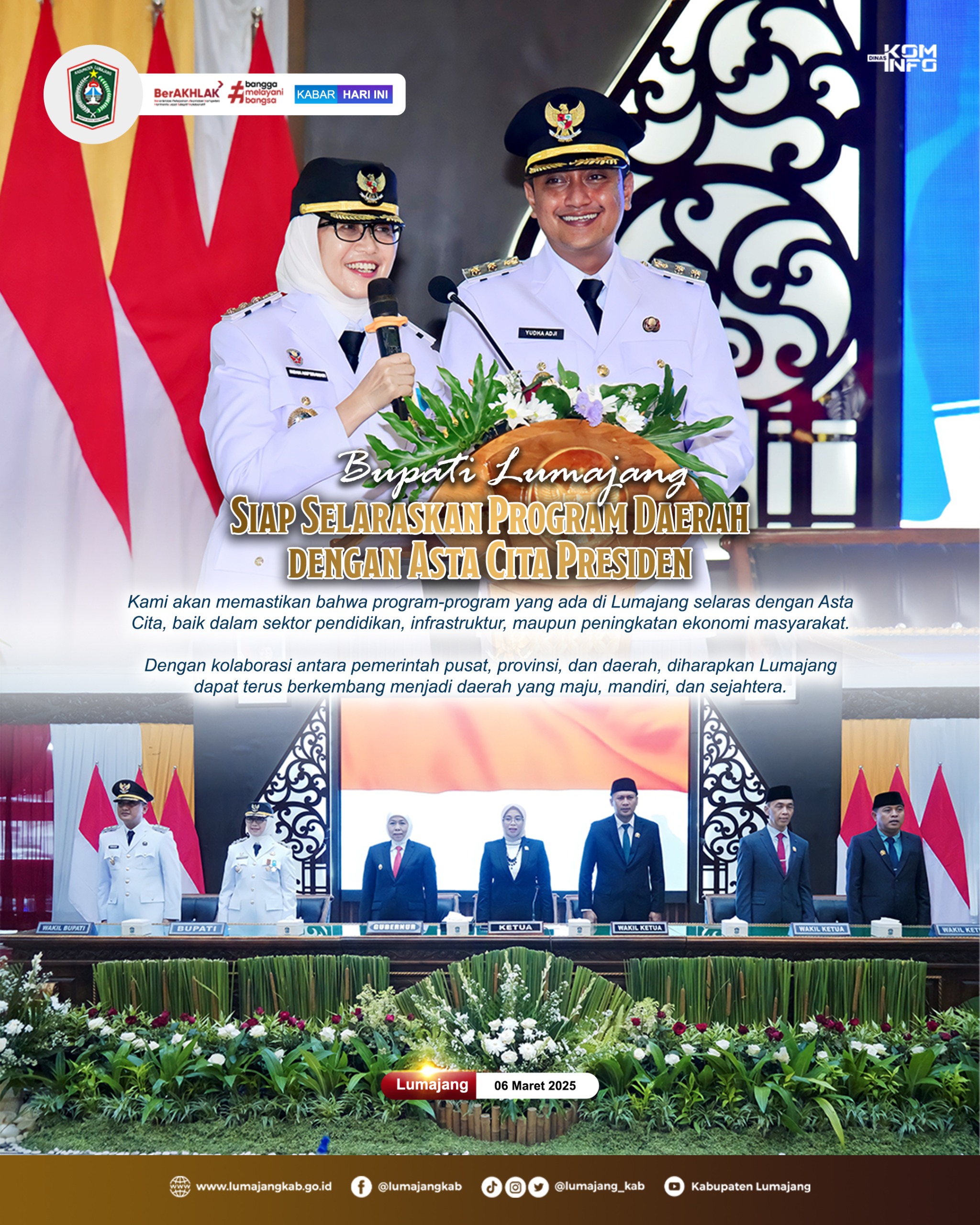 BUPATI LUMAJANG SIAP SELARASKAN PROGRAM DAERAH DENGAN ASTA CITA PRESIDEN