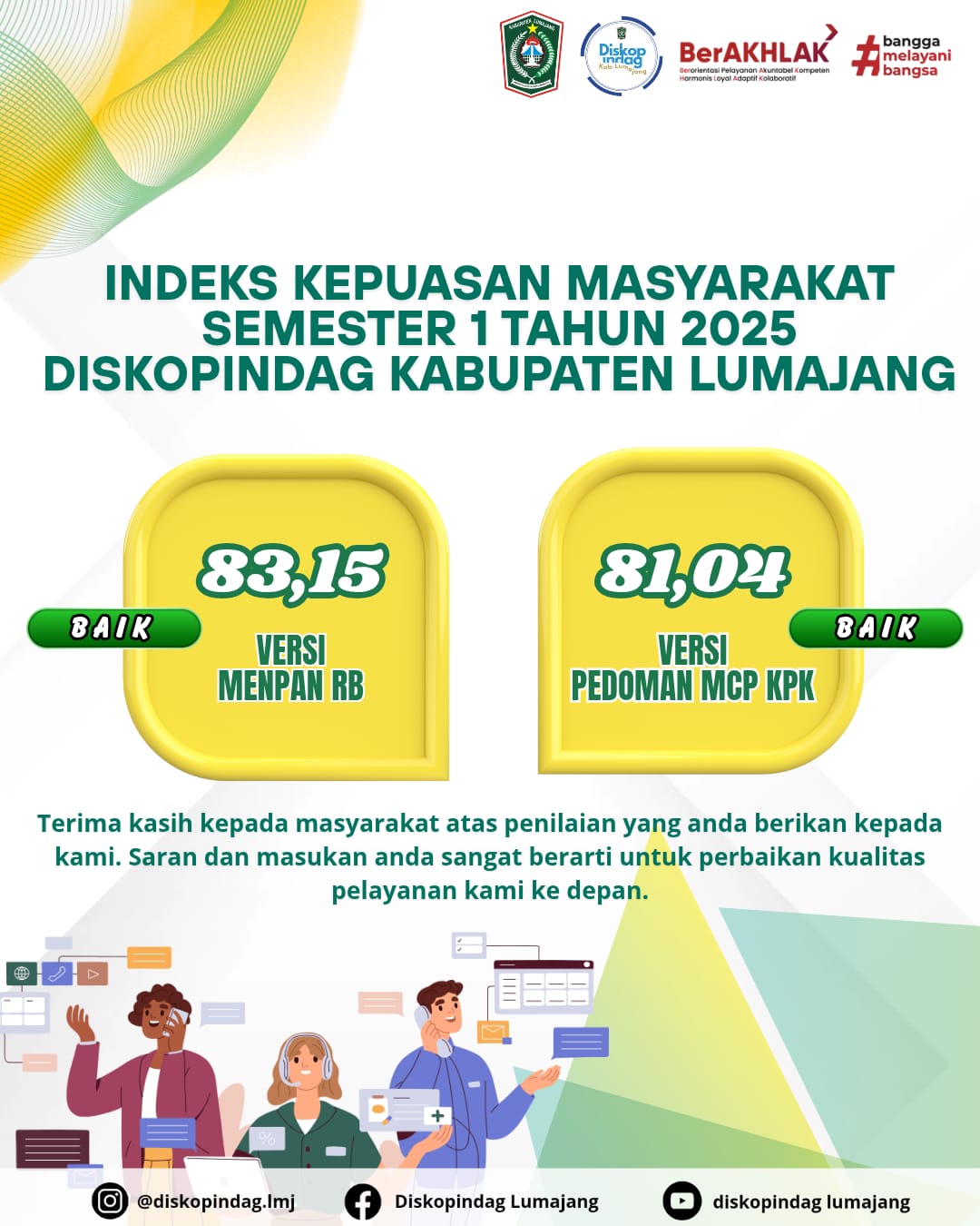 NILAI IKM DISKOPINDAG SEMESTER I TH 2025