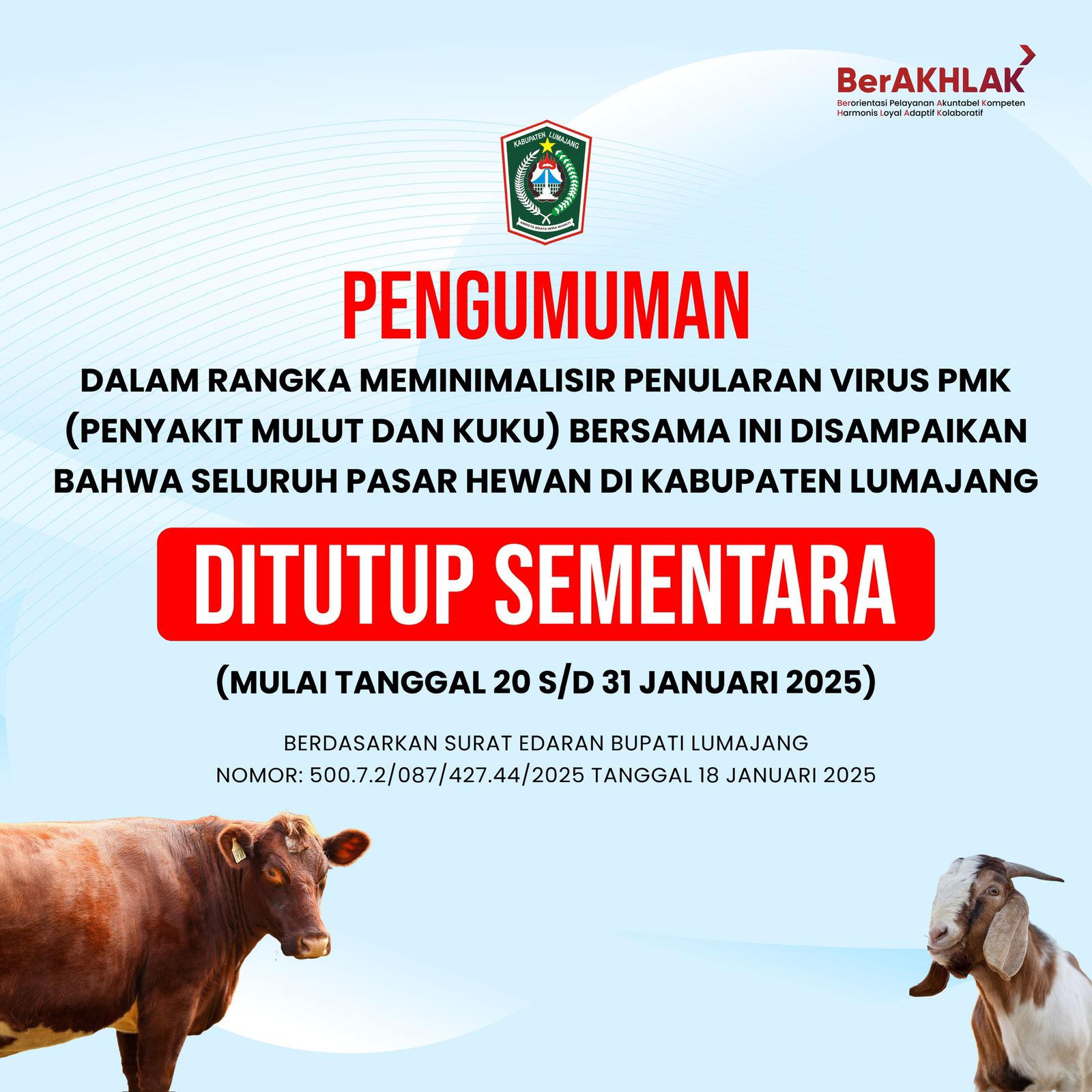 WASPADA PMK PADA HEWAN SAPI DAN KAMBING