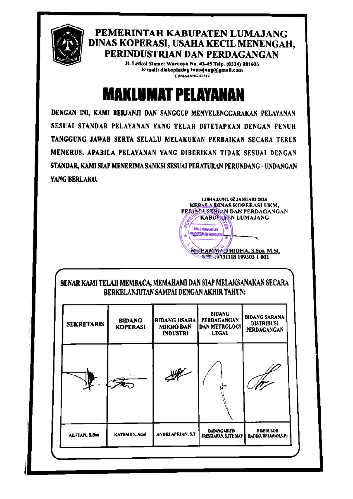 MAKLUMAT PELAYANAN