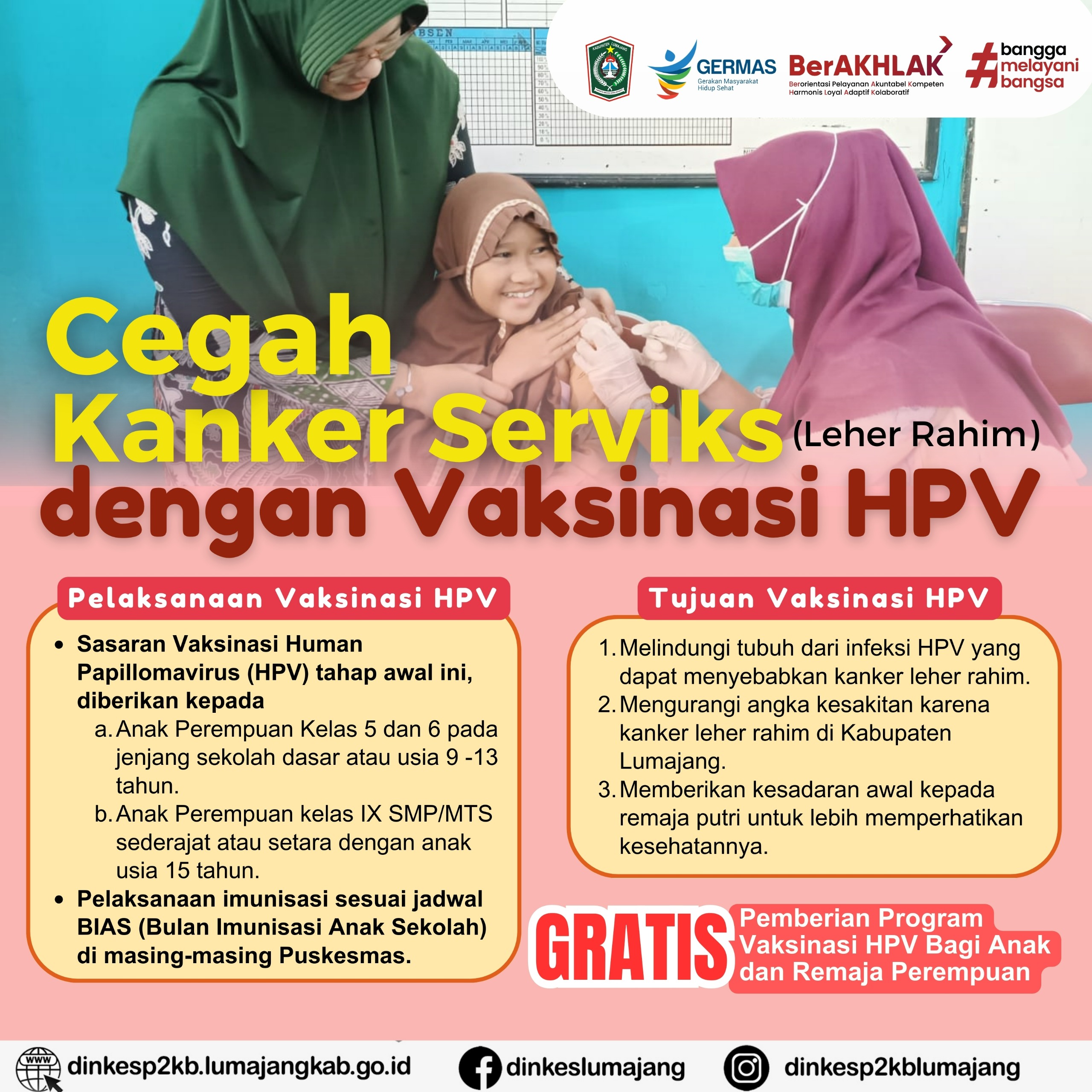 CEGAH KANKER SERVIKS DENGAN VAKSINASI HPV "GRATIS"